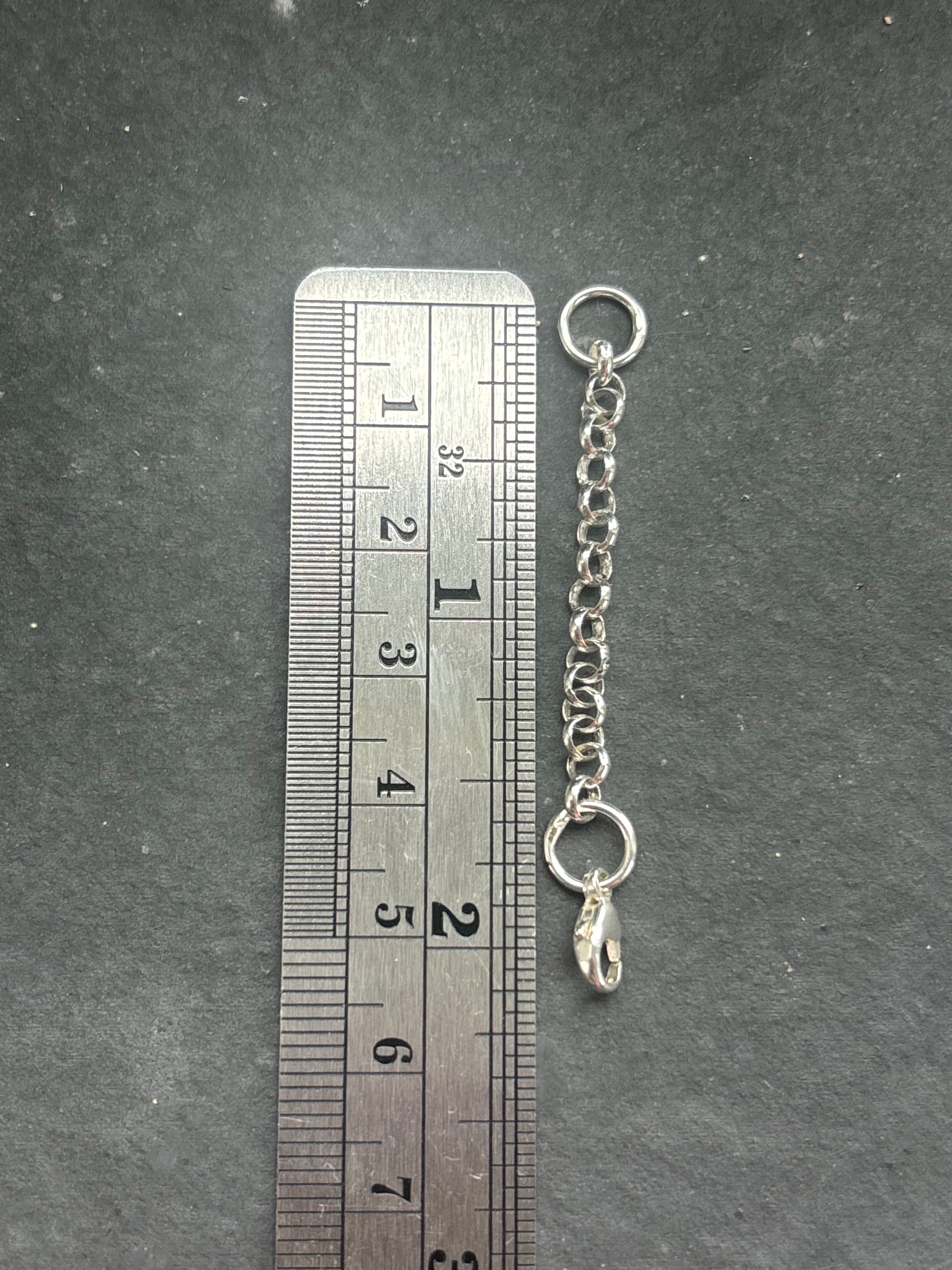 2” Sterling Silver Dainty Round Rolo Chain Extender