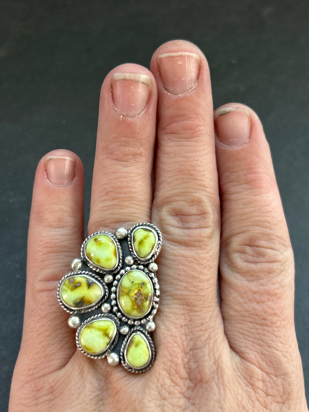 Item #8 Palomino Half Cluster Adjustable Band Ring