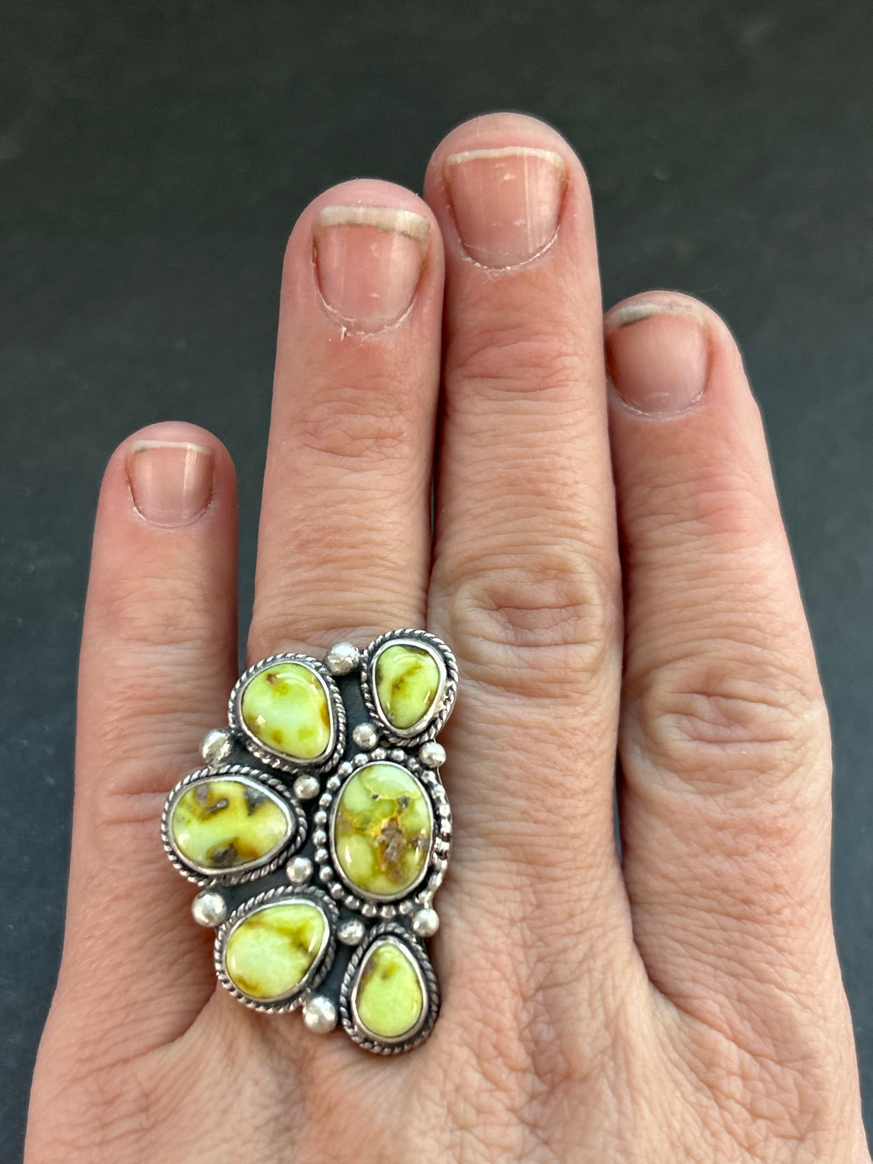 Item #8 Palomino Half Cluster Adjustable Band Ring