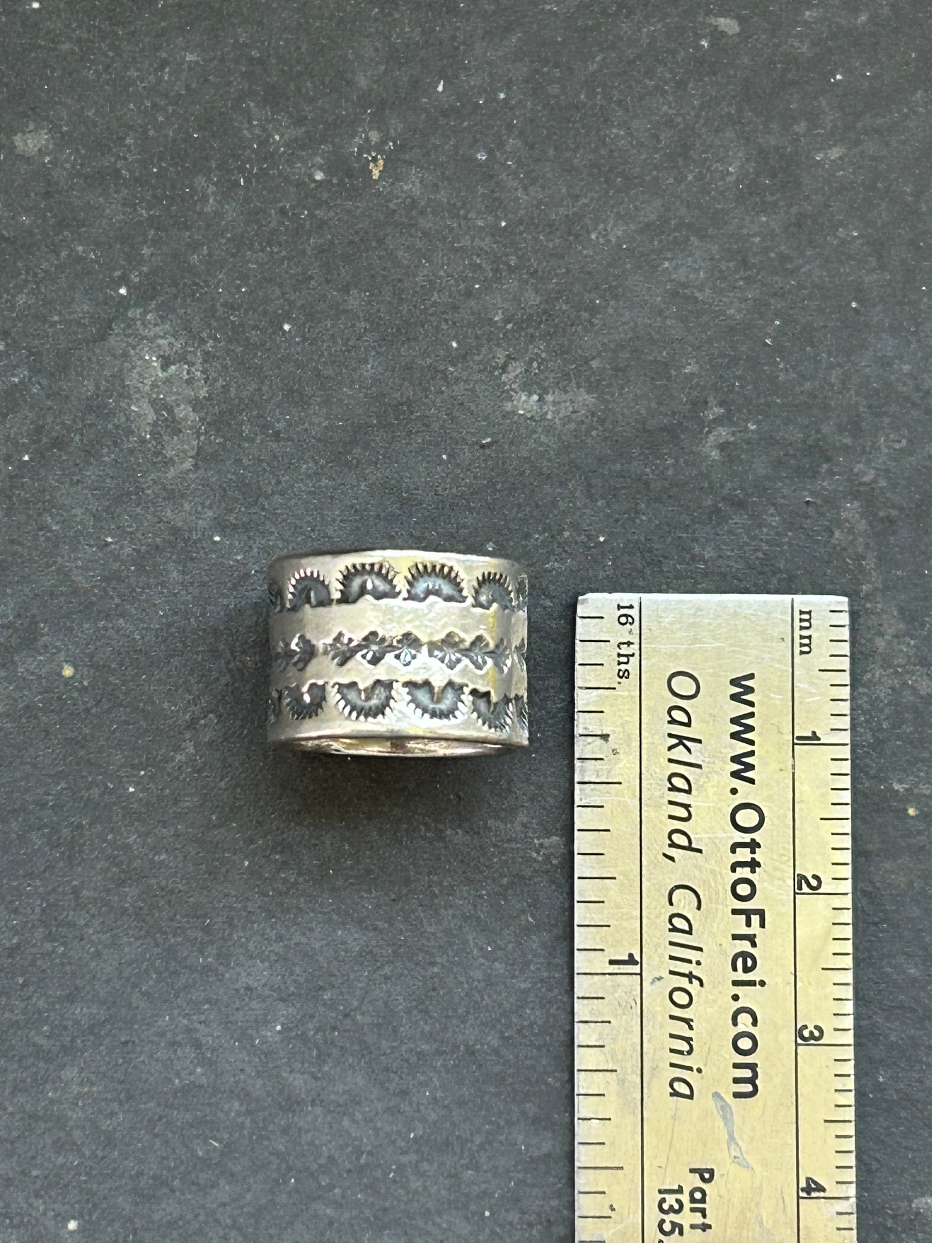 Sterling Silver Wide Band Stamped Stacking Ring Size 3.5 Style #1