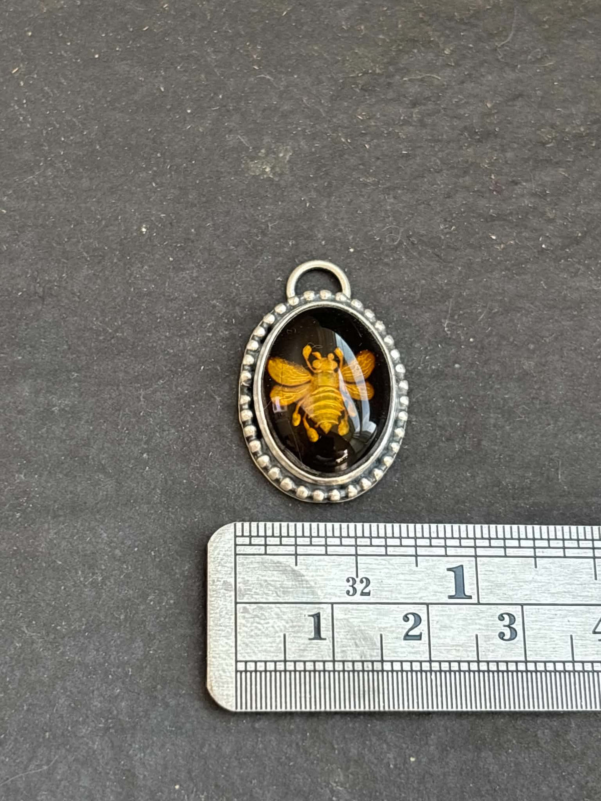68. Baltic Amber Intaglio Honey Bee Charm