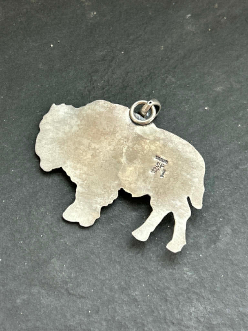 Kingman Turquoise Wandering Buffalo Pednant w/#1 Hallmark