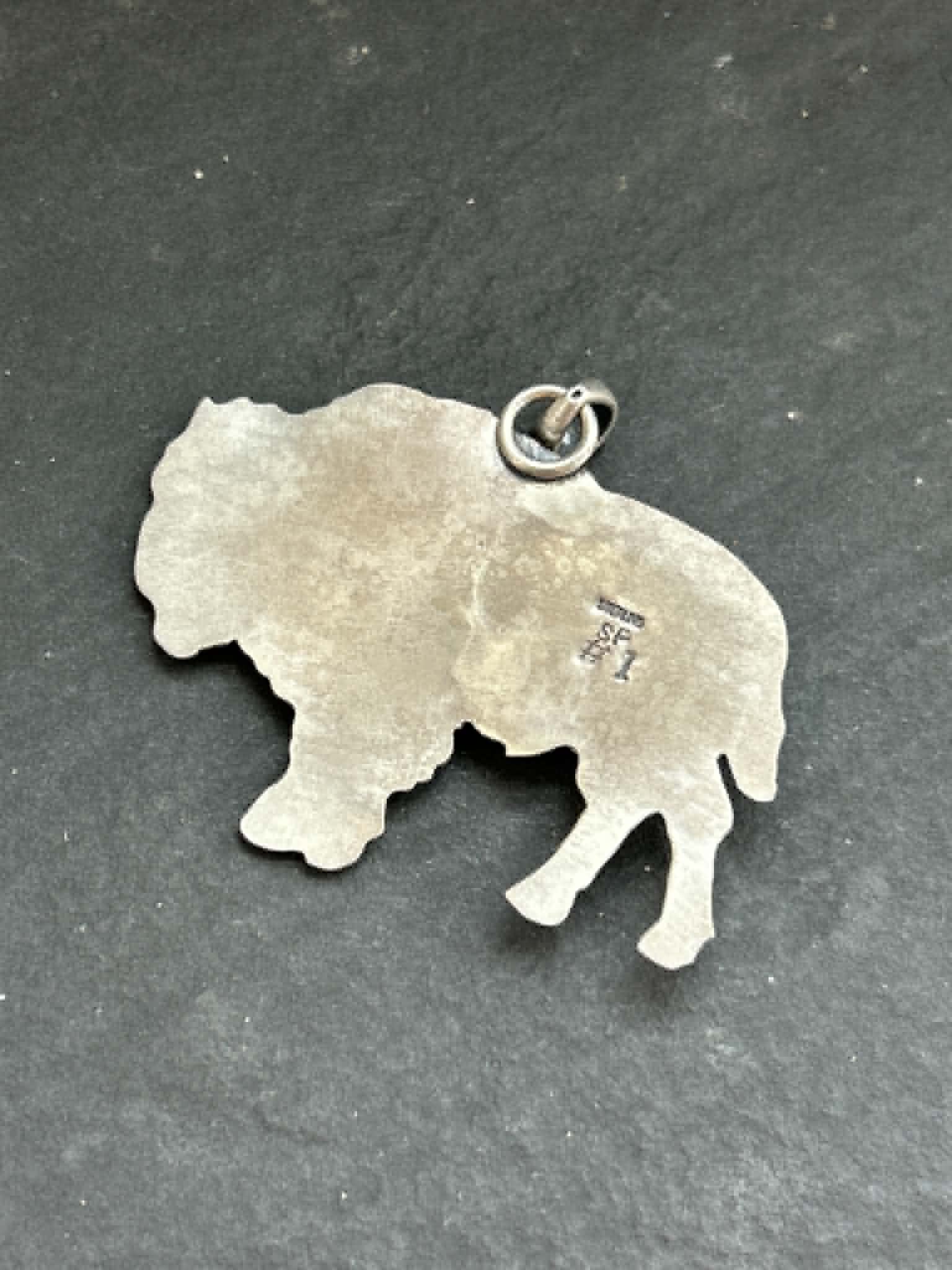 Kingman Turquoise Wandering Buffalo Pednant w/#1 Hallmark