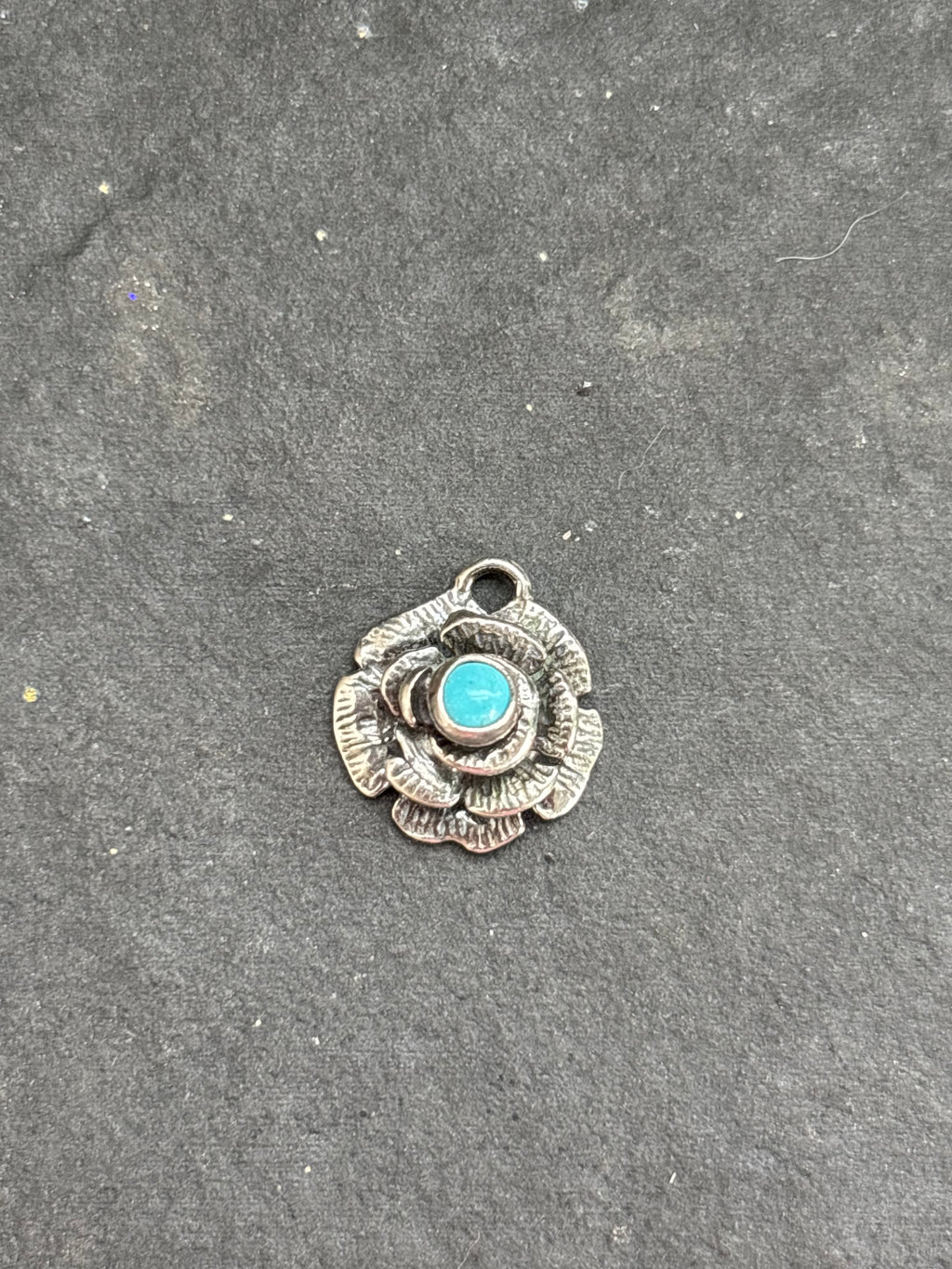 Kingman Turquoise Desert Rose Charm