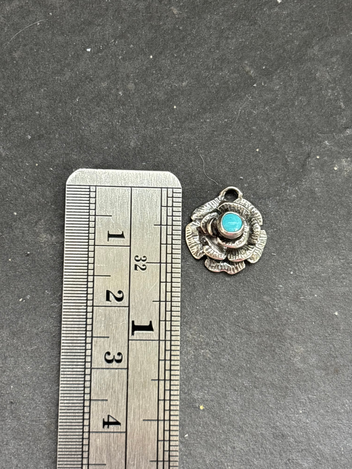 Kingman Turquoise Desert Rose Charm