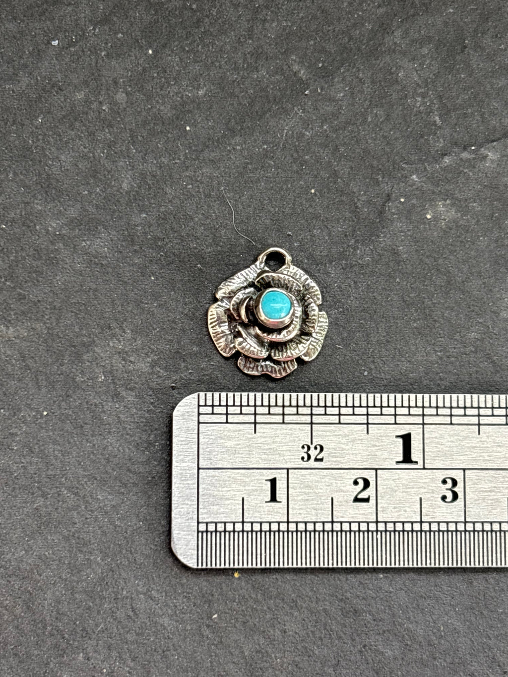 Kingman Turquoise Desert Rose Charm