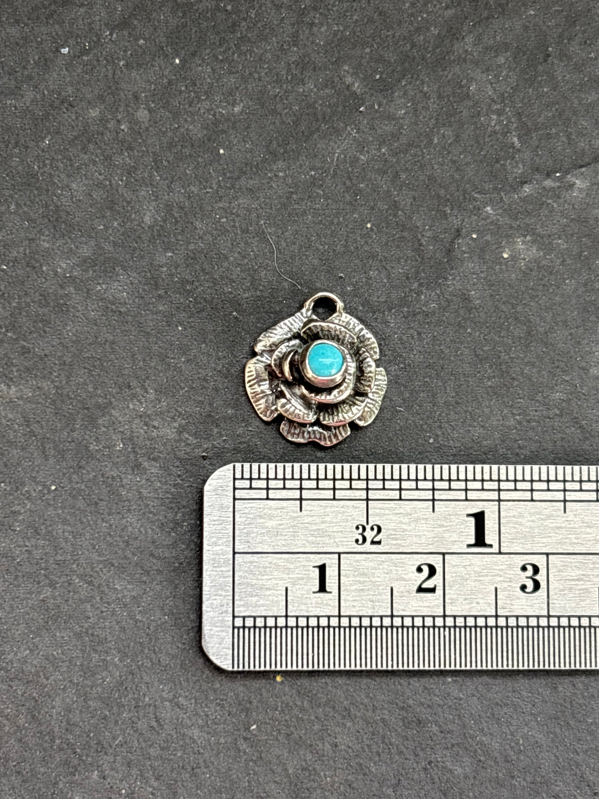 Kingman Turquoise Desert Rose Charm