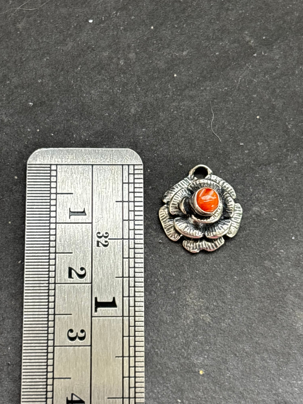 Orange Spiny Oyster Desert Rose Charm