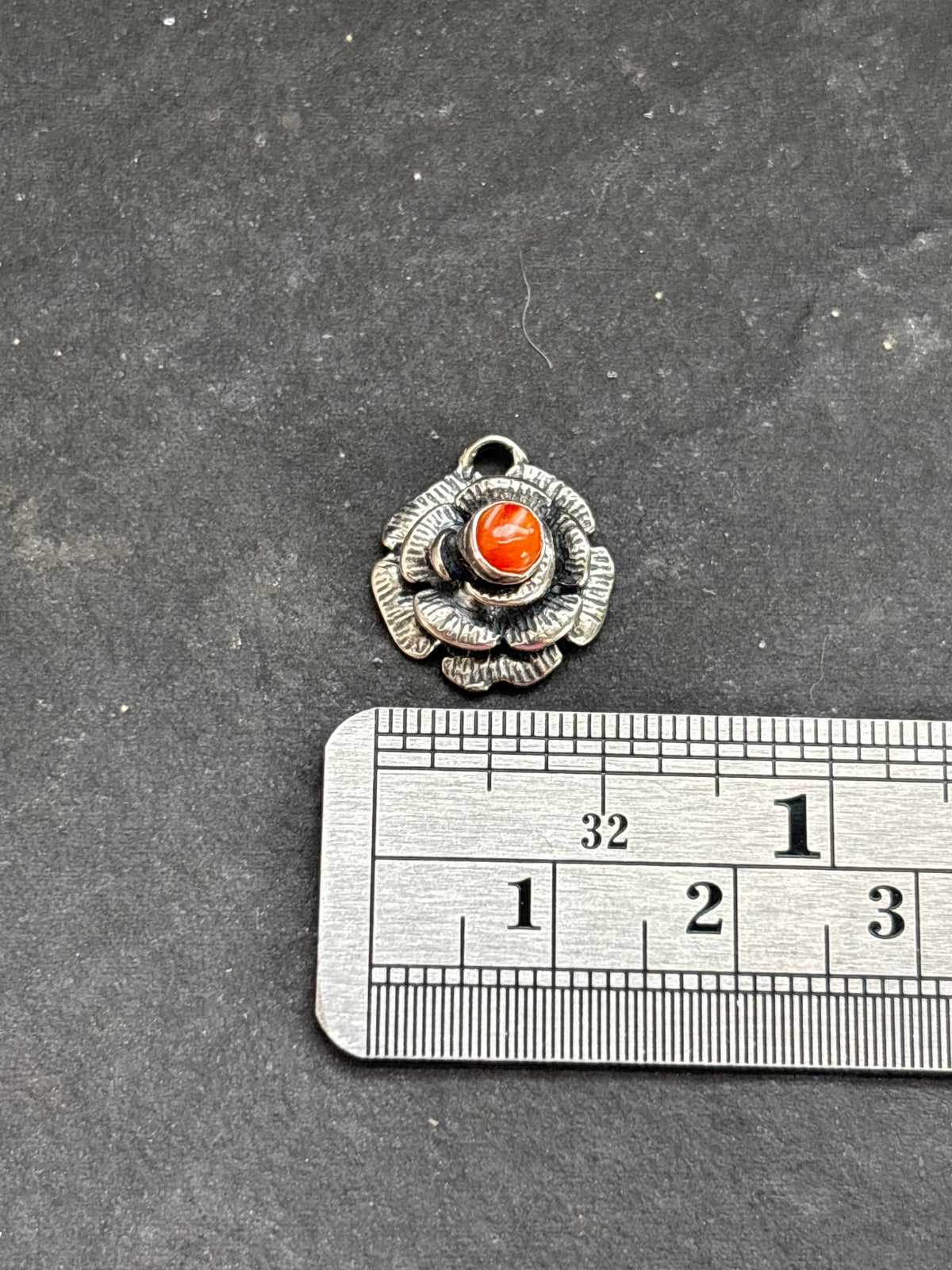 Orange Spiny Oyster Desert Rose Charm