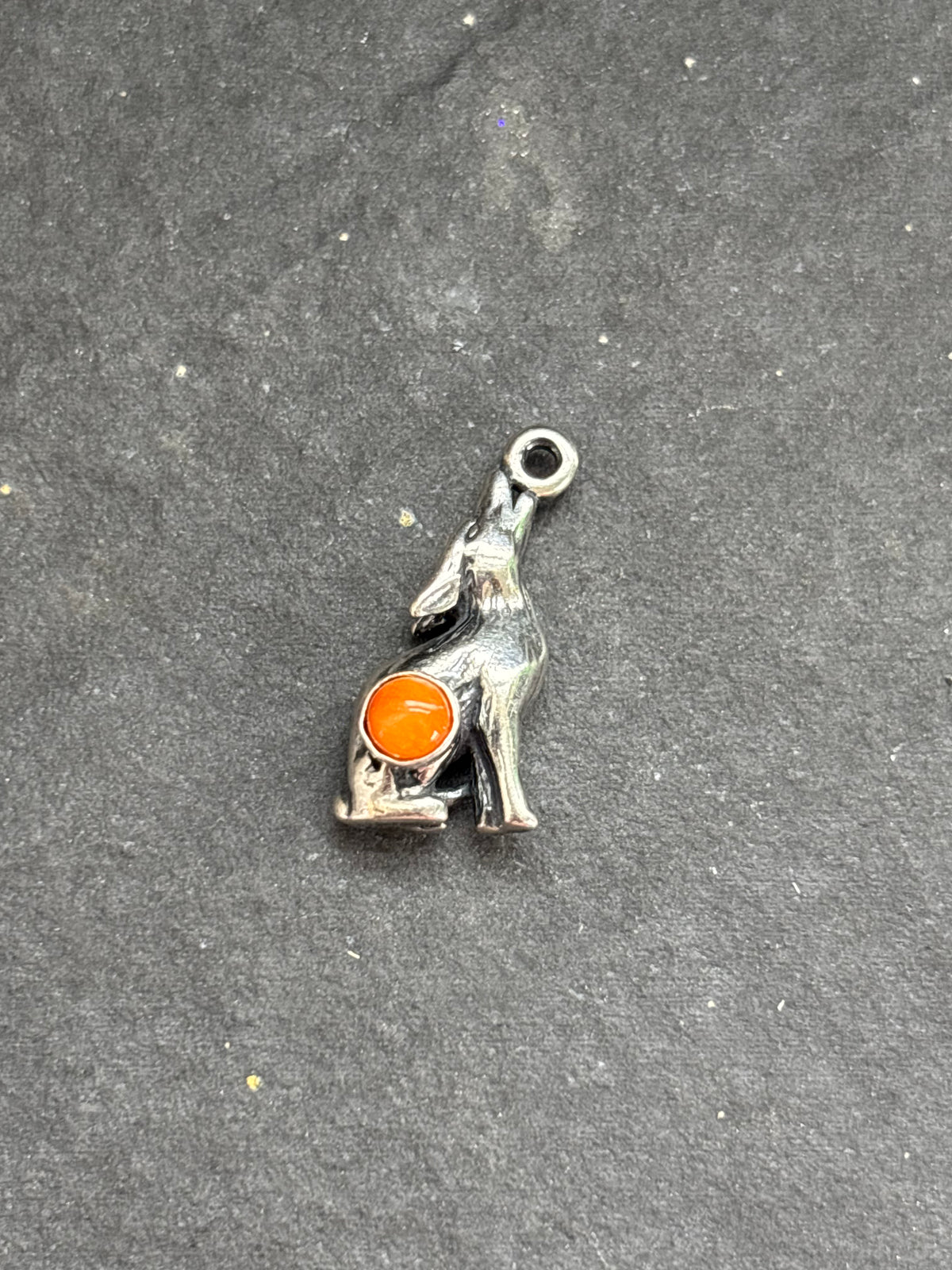 Orange Spiny Oyster Howling Coyote Charm