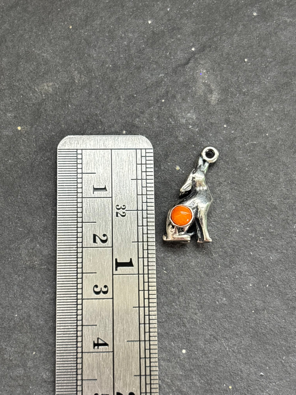 Orange Spiny Oyster Howling Coyote Charm