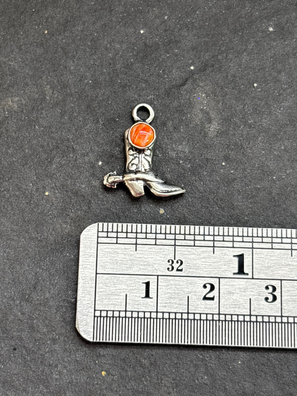 Orange Spiny Oyster Cowboy Boot Charm