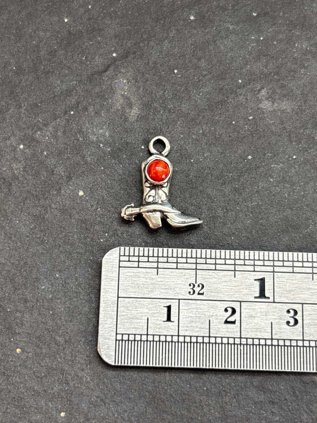 Red Spiny Oyster Cowboy Boot Charm