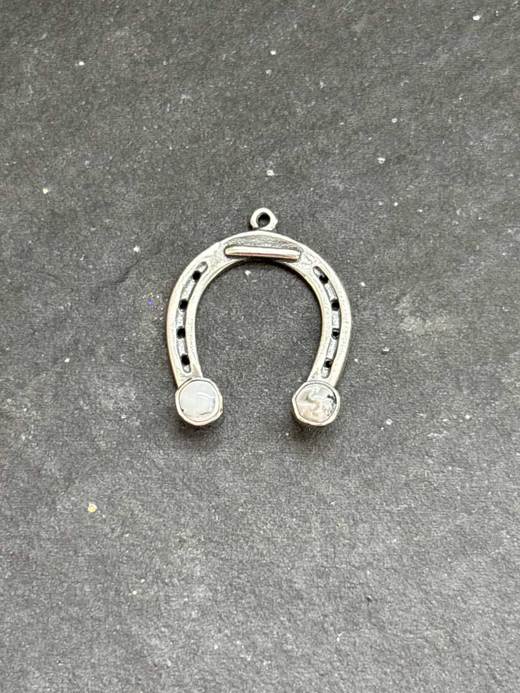 White Buffalo Lucky Horseshoe Charm