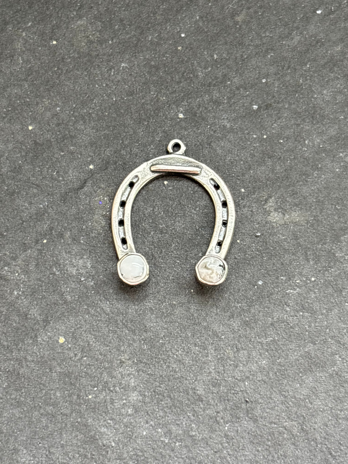 White Buffalo Lucky Horseshoe Charm