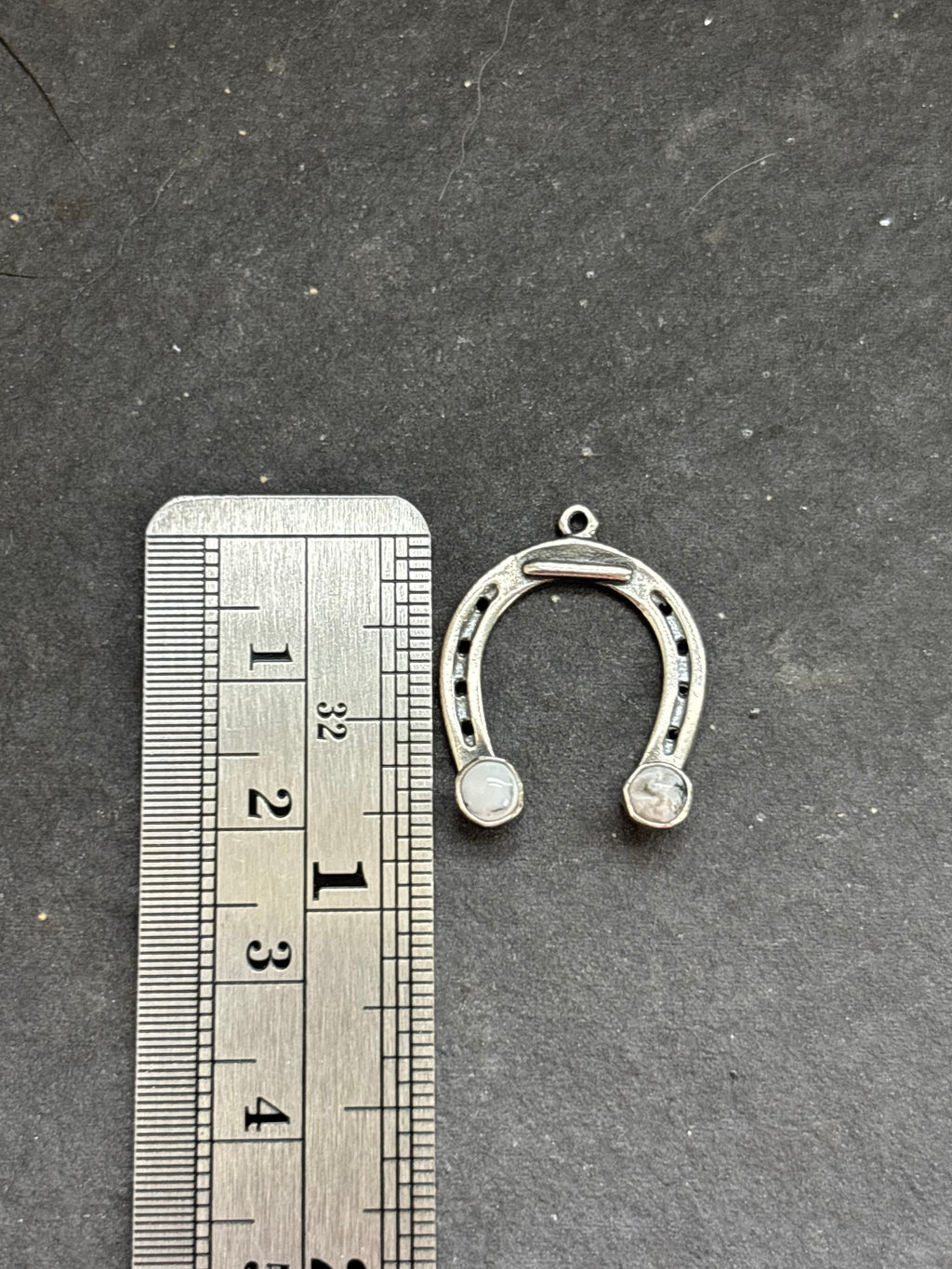 White Buffalo Lucky Horseshoe Charm