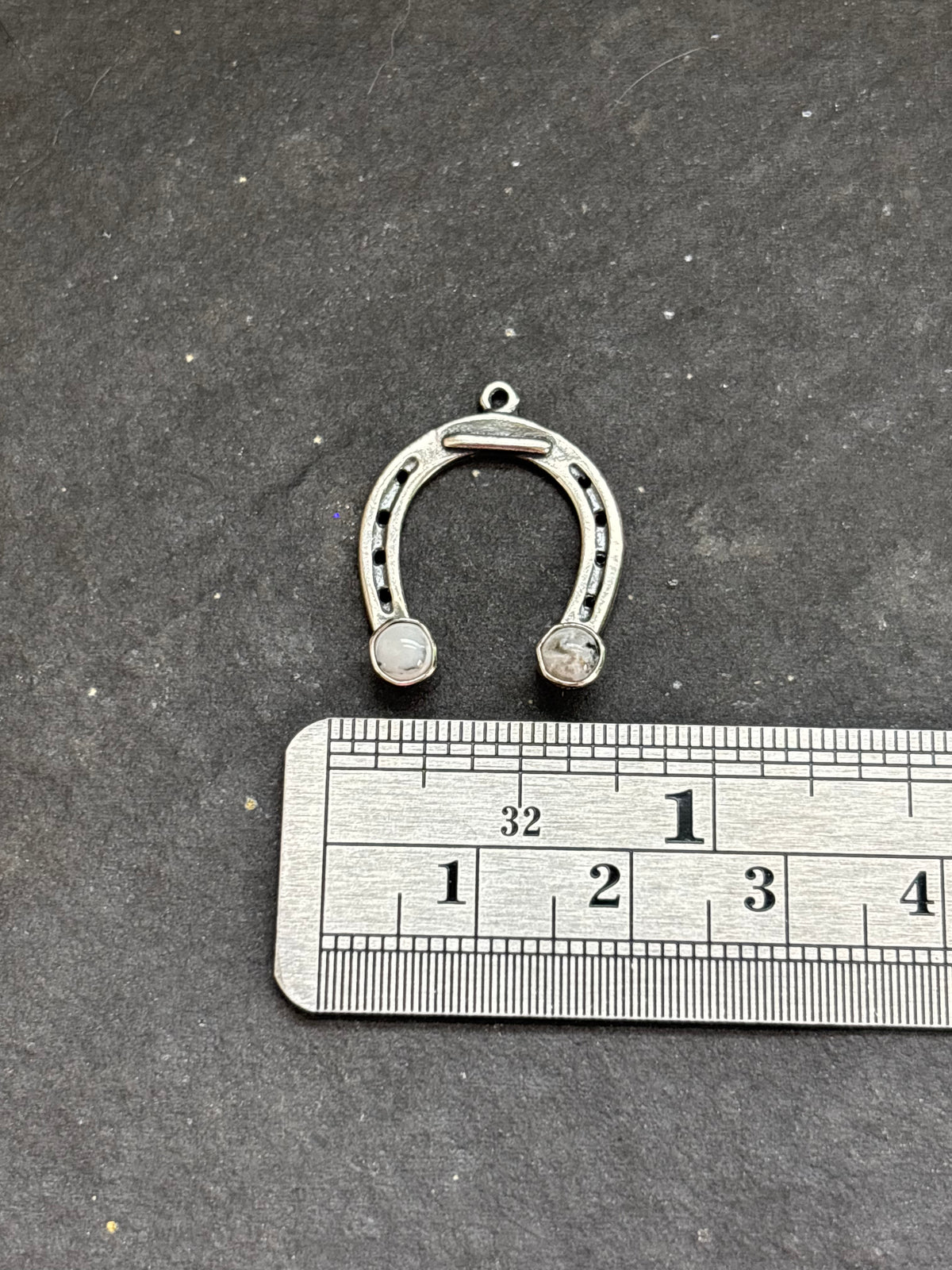 White Buffalo Lucky Horseshoe Charm