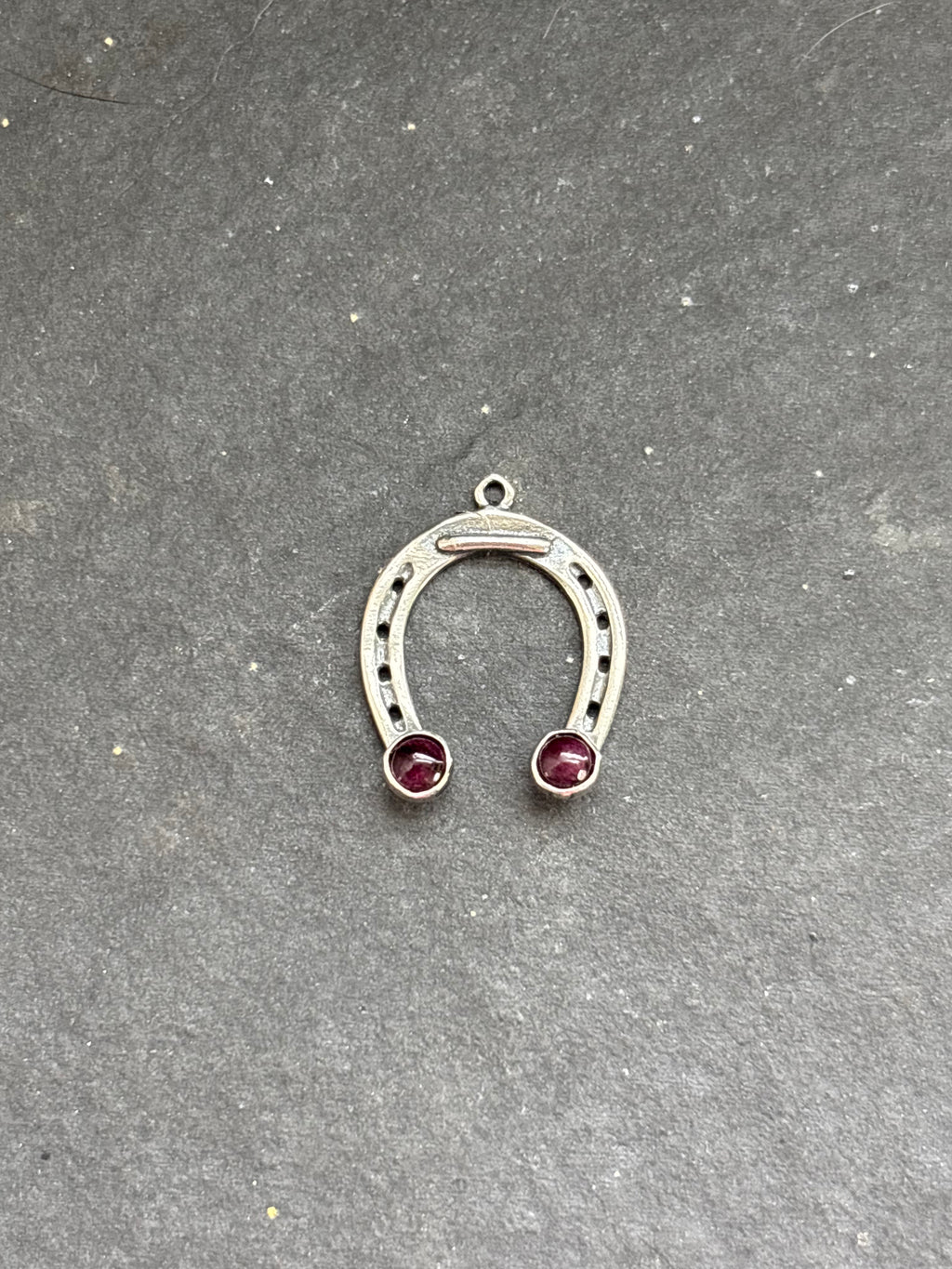 Purple Spiny Oyster Lucky Horseshoe Charm