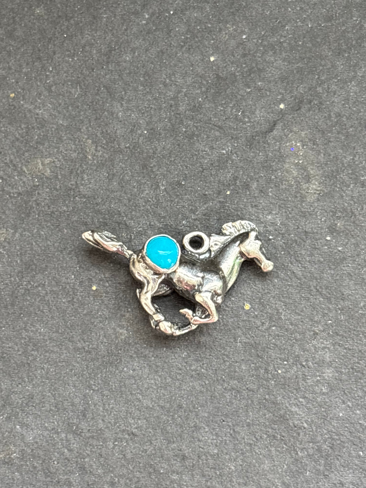 Kingman Turquoise Galloping Horse Charm