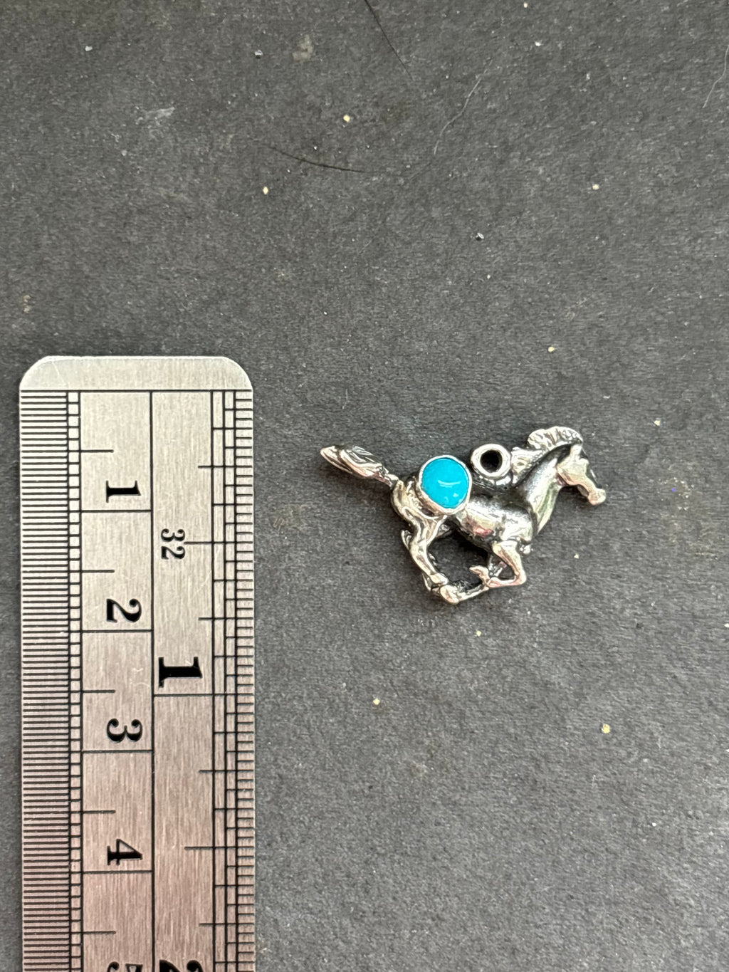 Kingman Turquoise Galloping Horse Charm