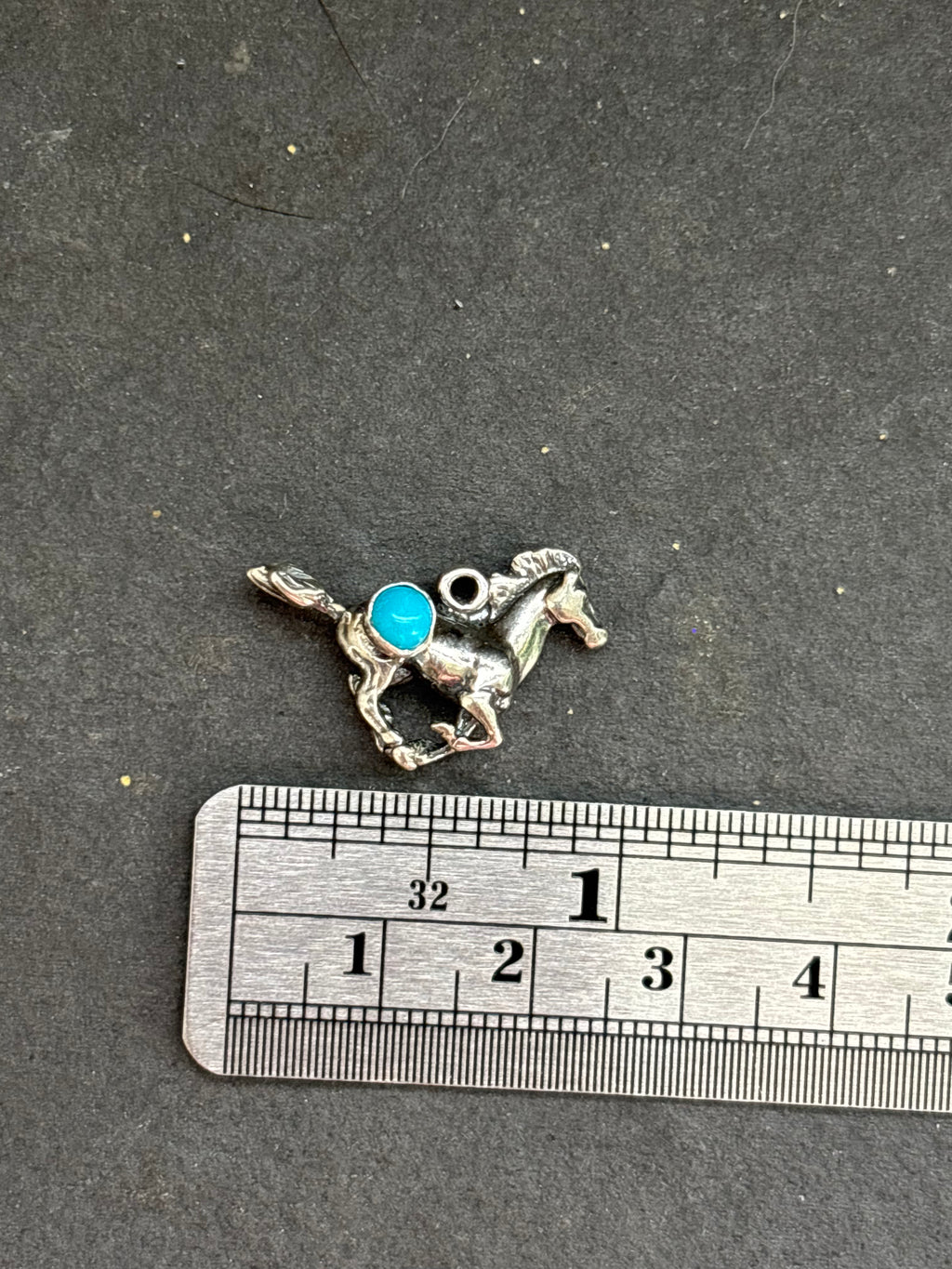 Kingman Turquoise Galloping Horse Charm