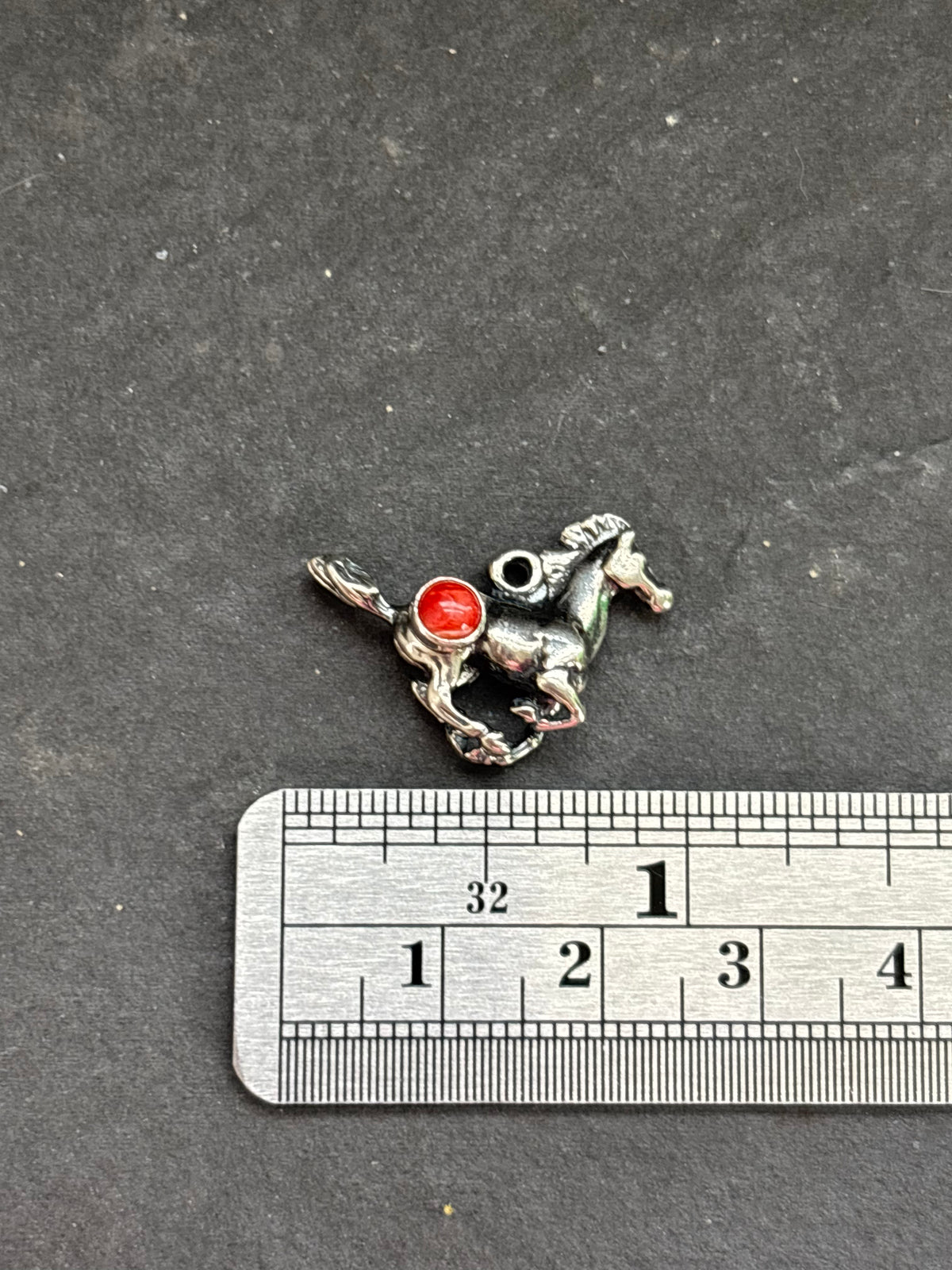 Red Spiny Oyster Galloping Horse Charm