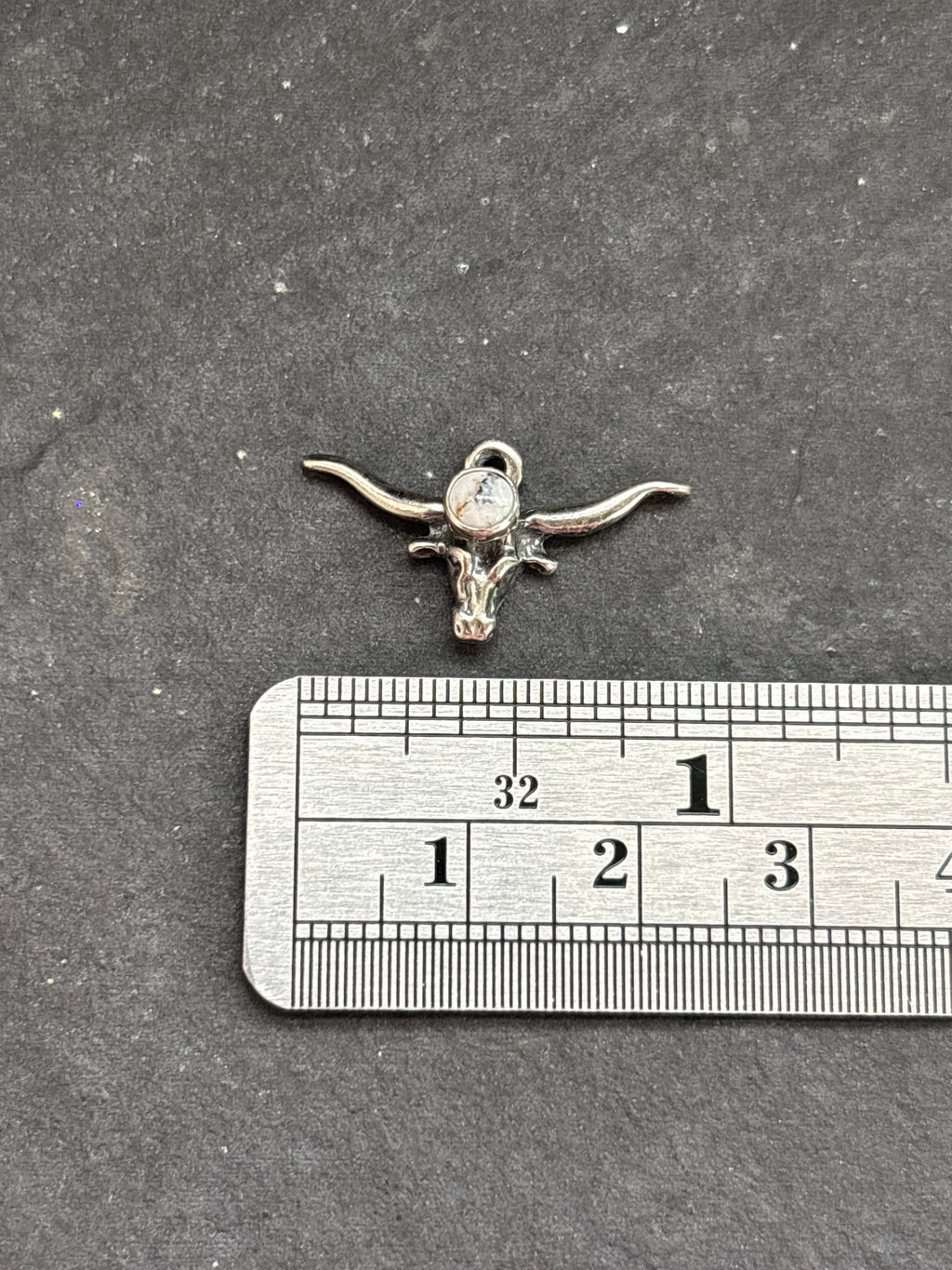 White Buffalo Longhorn Charm