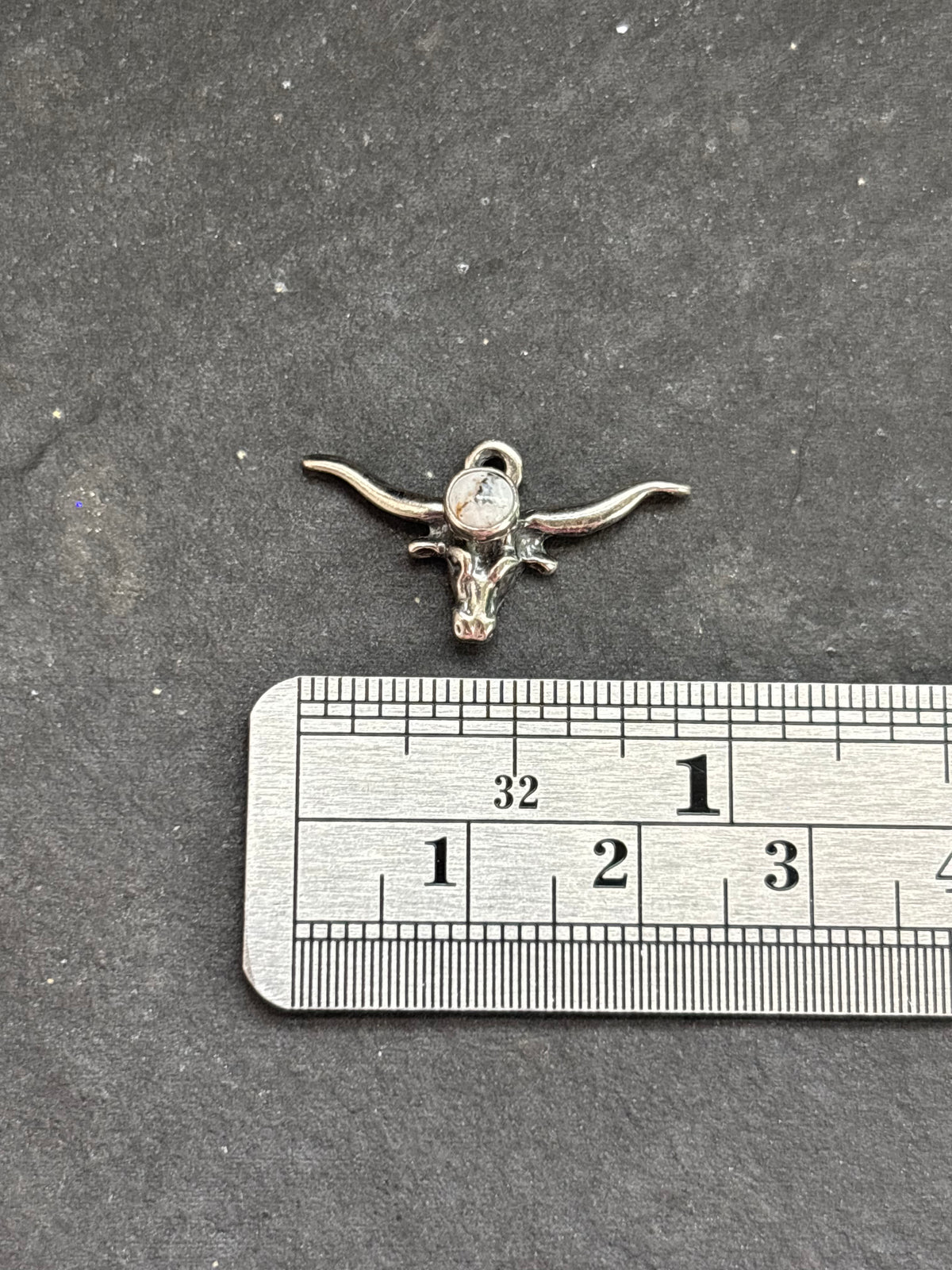 White Buffalo Longhorn Charm