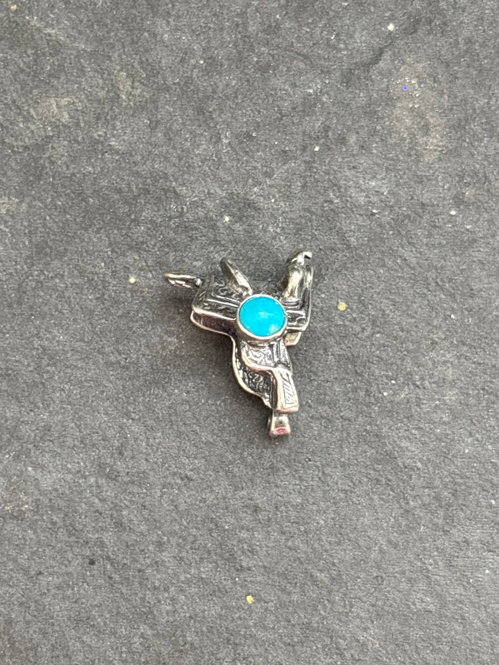 Kingman Turquoise Western Saddle Charm