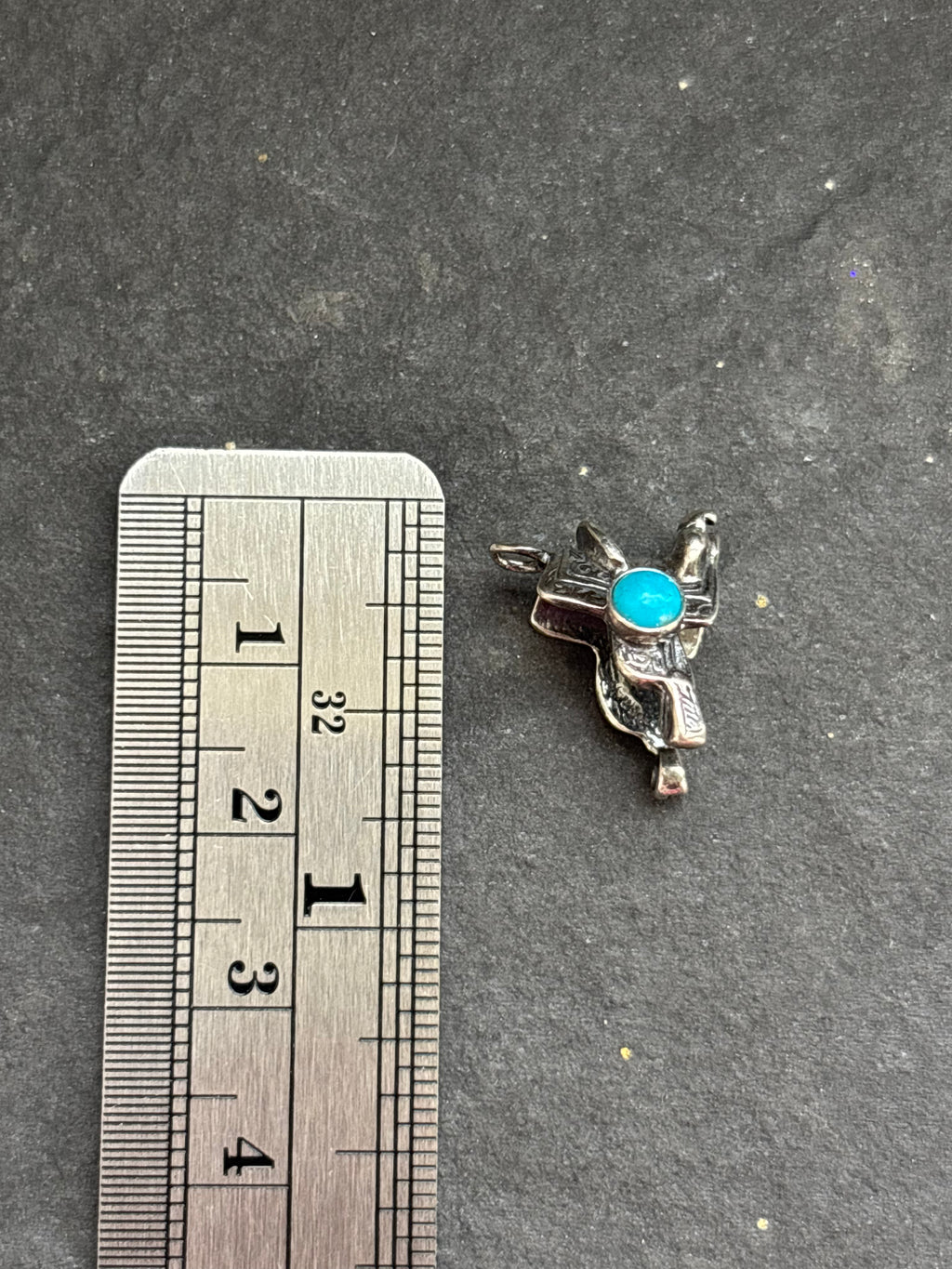 Kingman Turquoise Western Saddle Charm