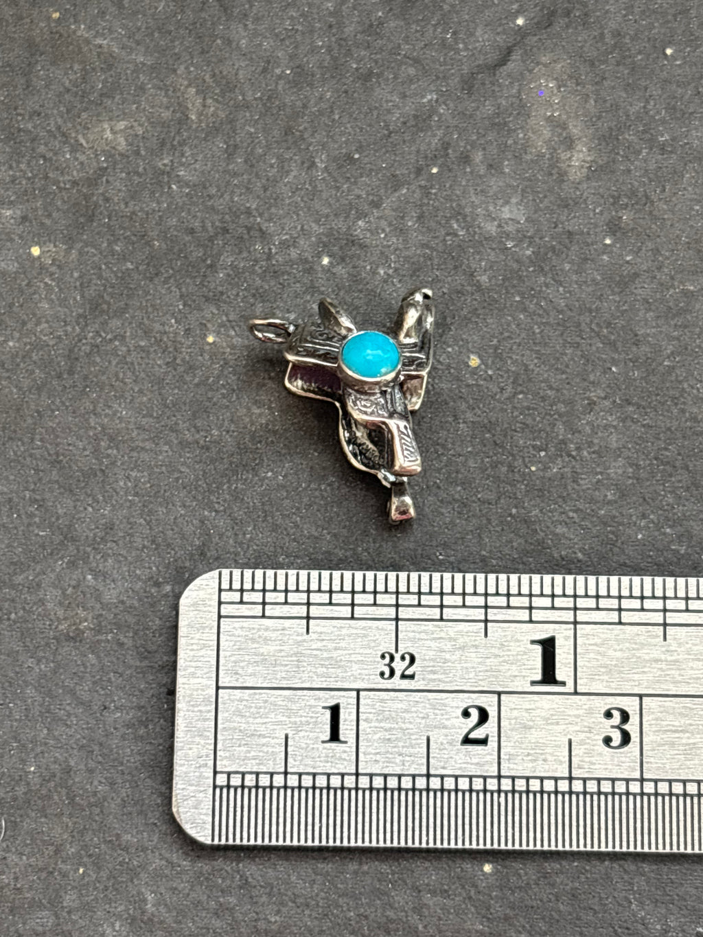 Kingman Turquoise Western Saddle Charm