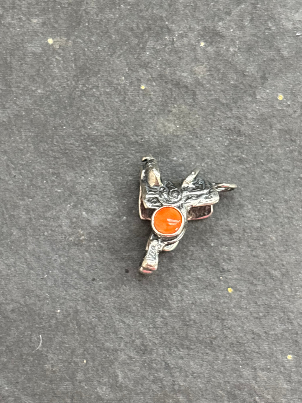 Orange Spiny Oyster Western Saddle Charm