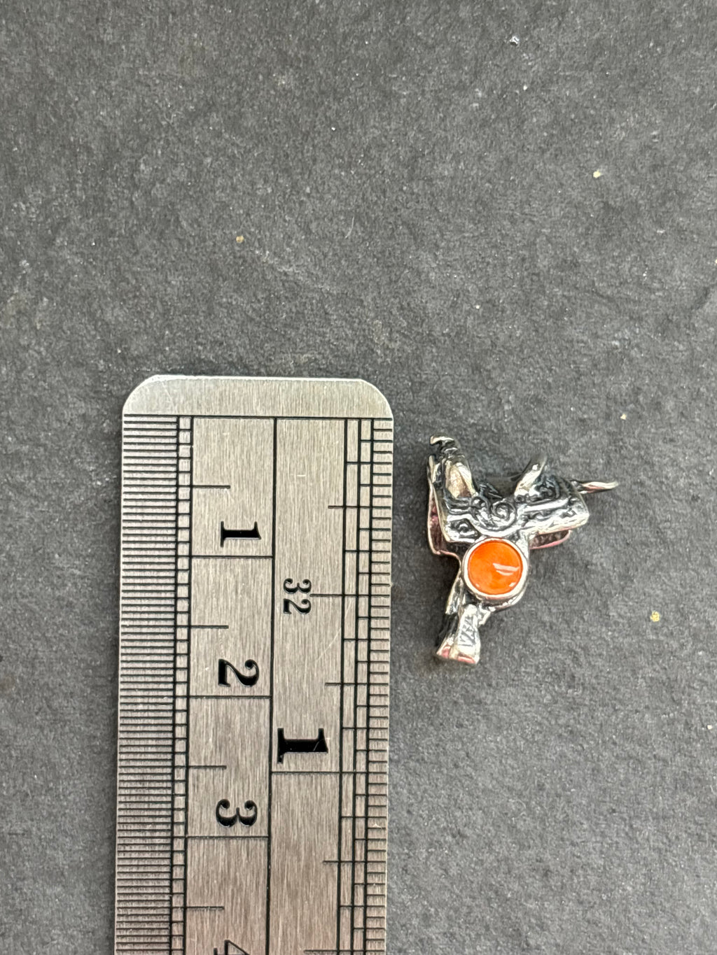 Orange Spiny Oyster Western Saddle Charm