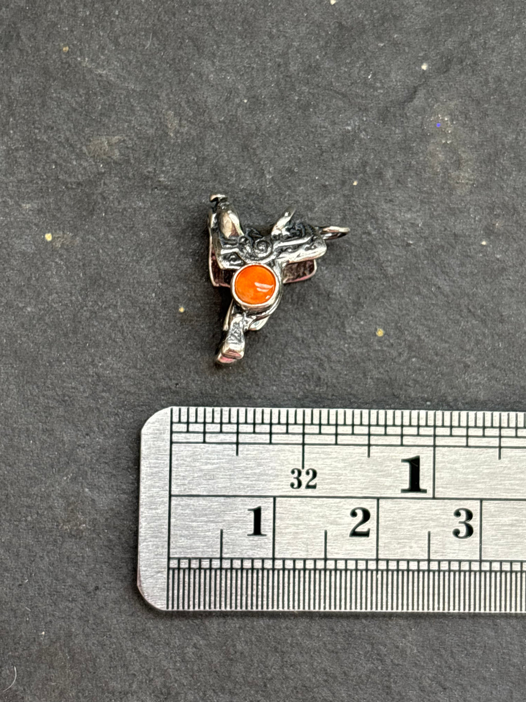 Orange Spiny Oyster Western Saddle Charm