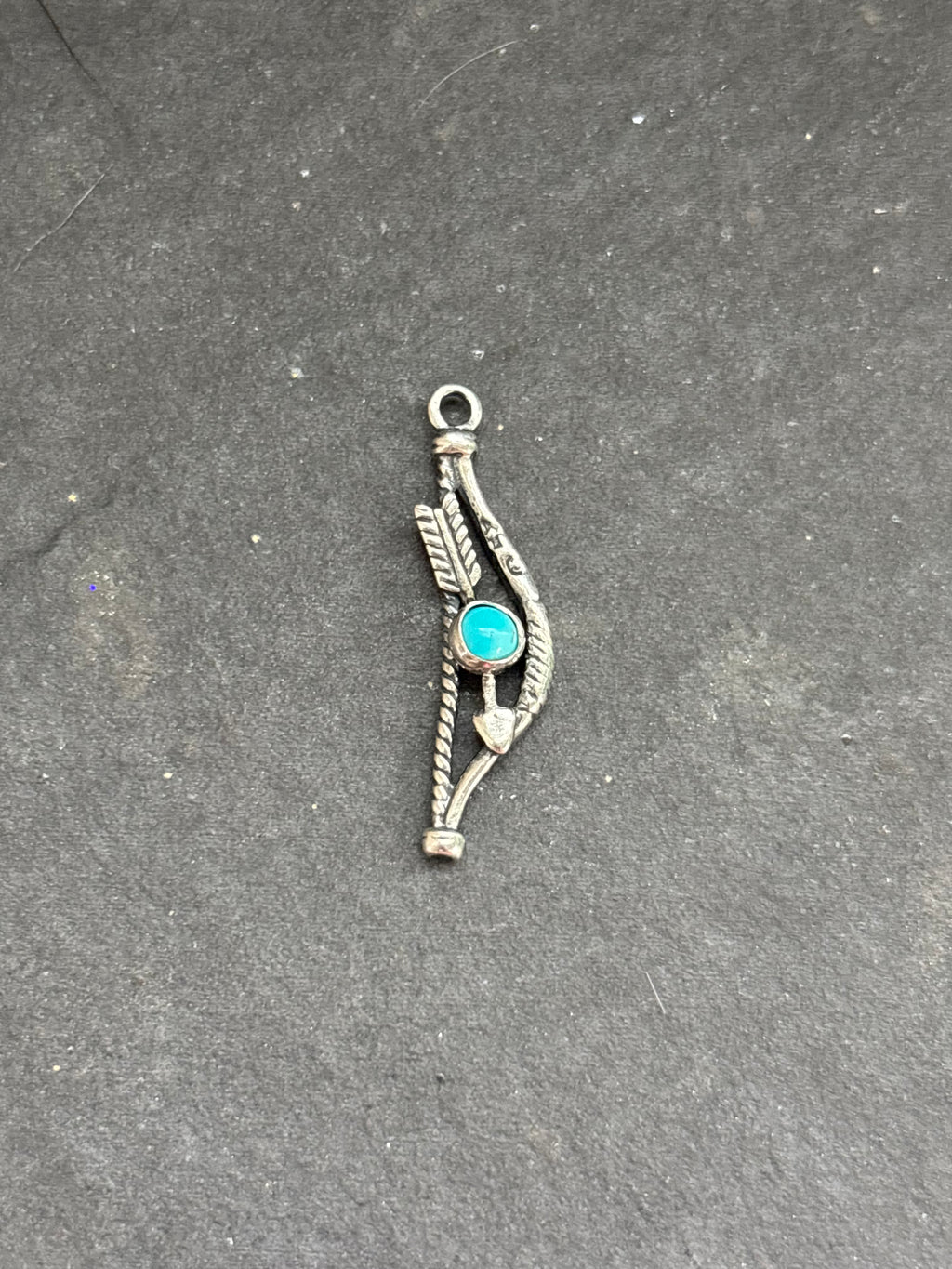 Kingman Turquoise Bow + Arrow Charm