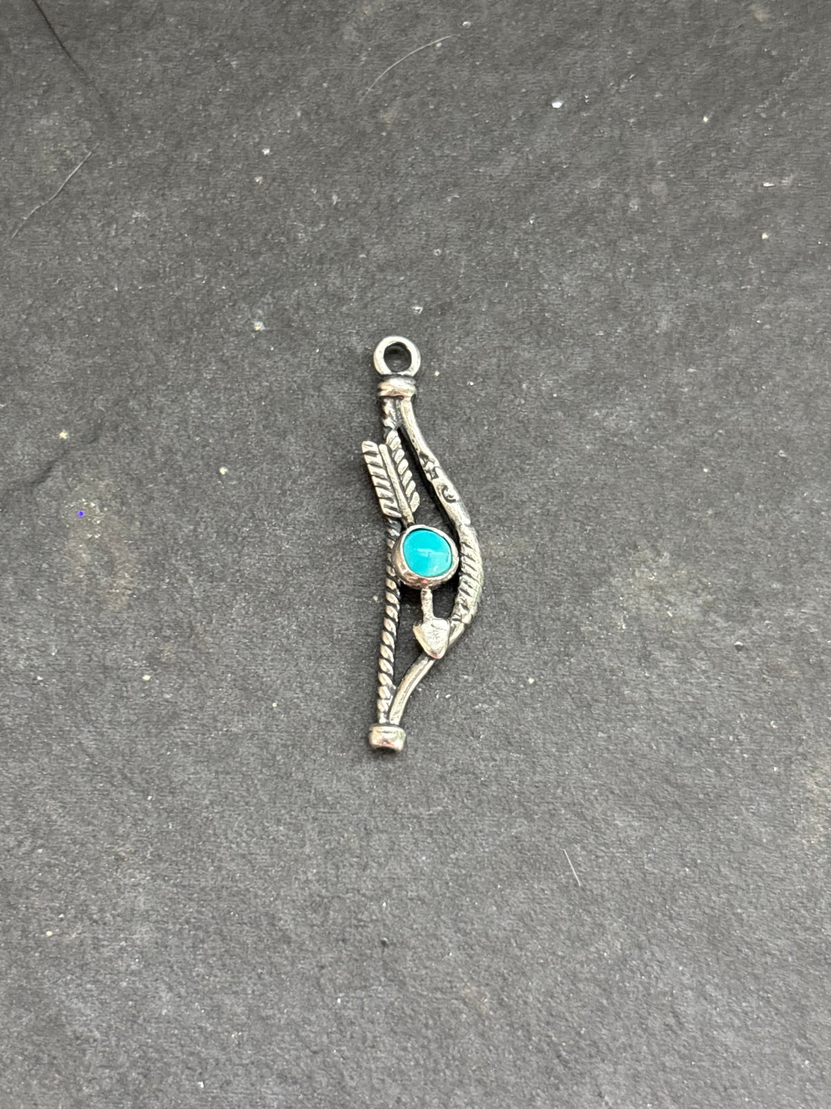 Kingman Turquoise Bow + Arrow Charm