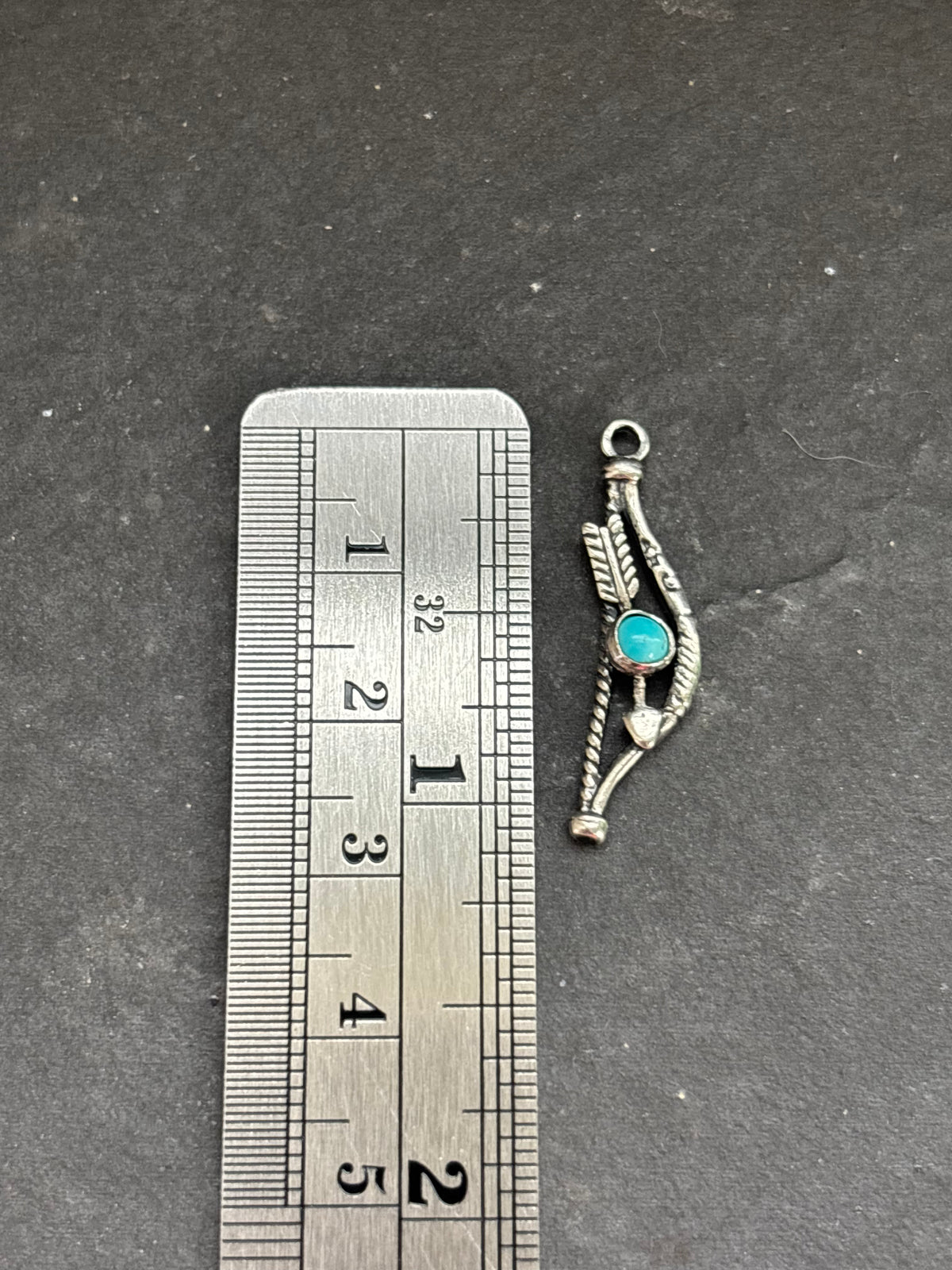 Kingman Turquoise Bow + Arrow Charm