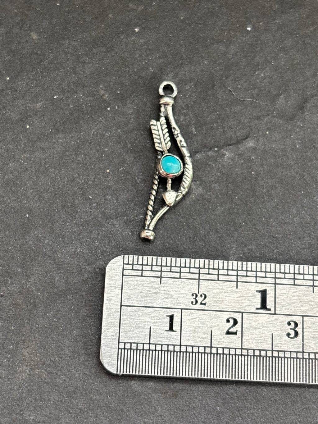 Kingman Turquoise Bow + Arrow Charm
