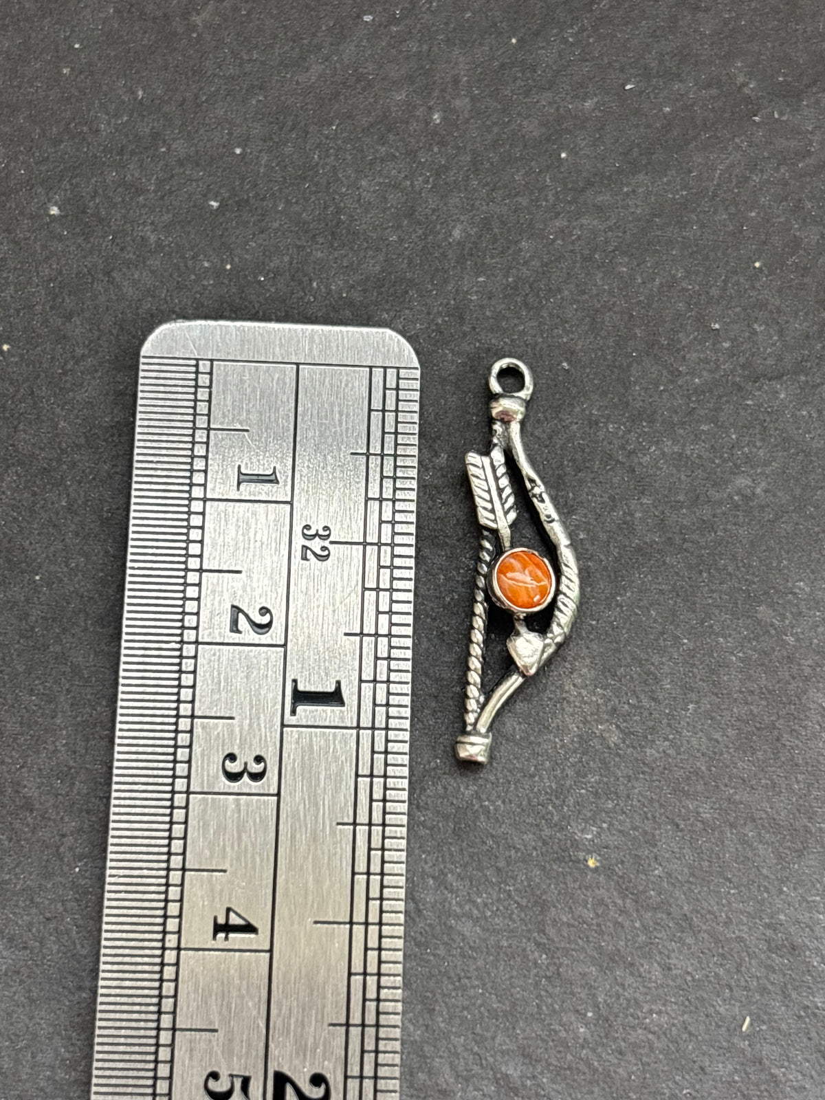 Orange Spiny Oyster Bow + Arrow Charm
