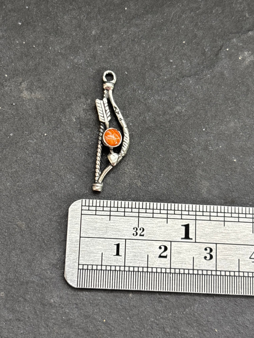 Orange Spiny Oyster Bow + Arrow Charm