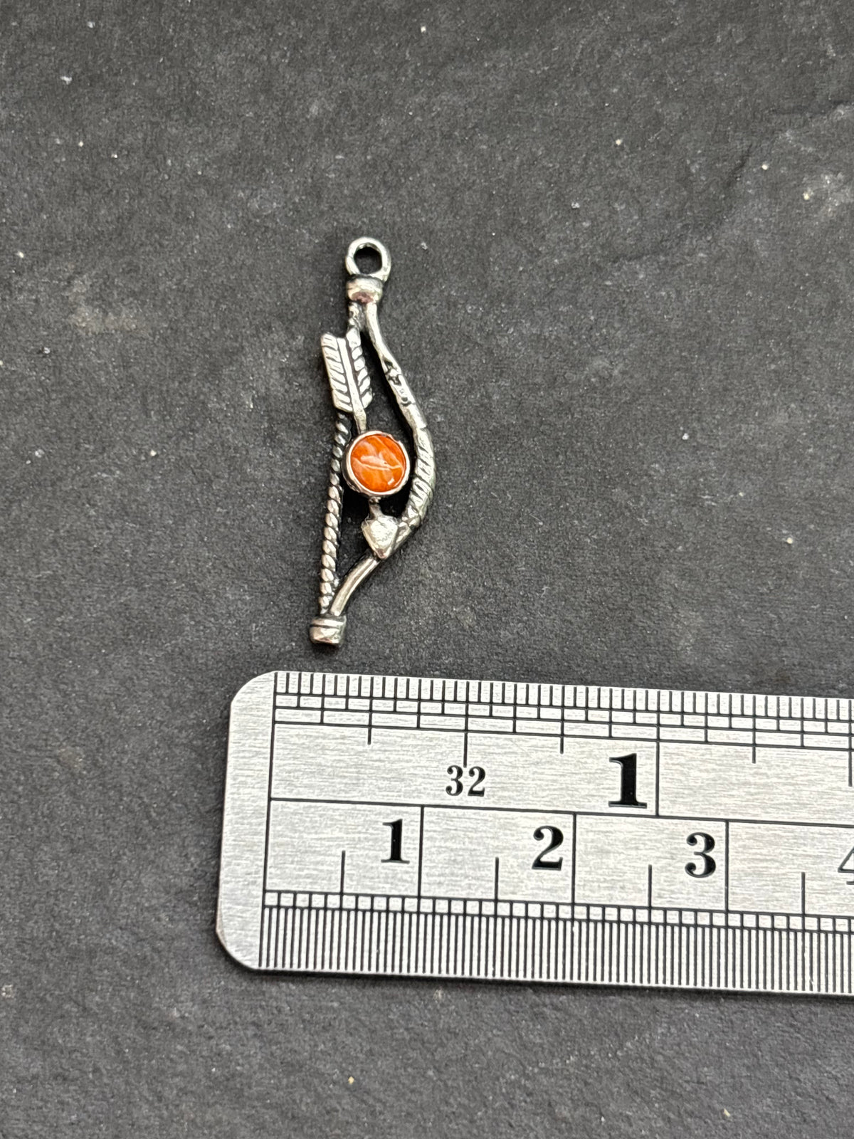 Orange Spiny Oyster Bow + Arrow Charm
