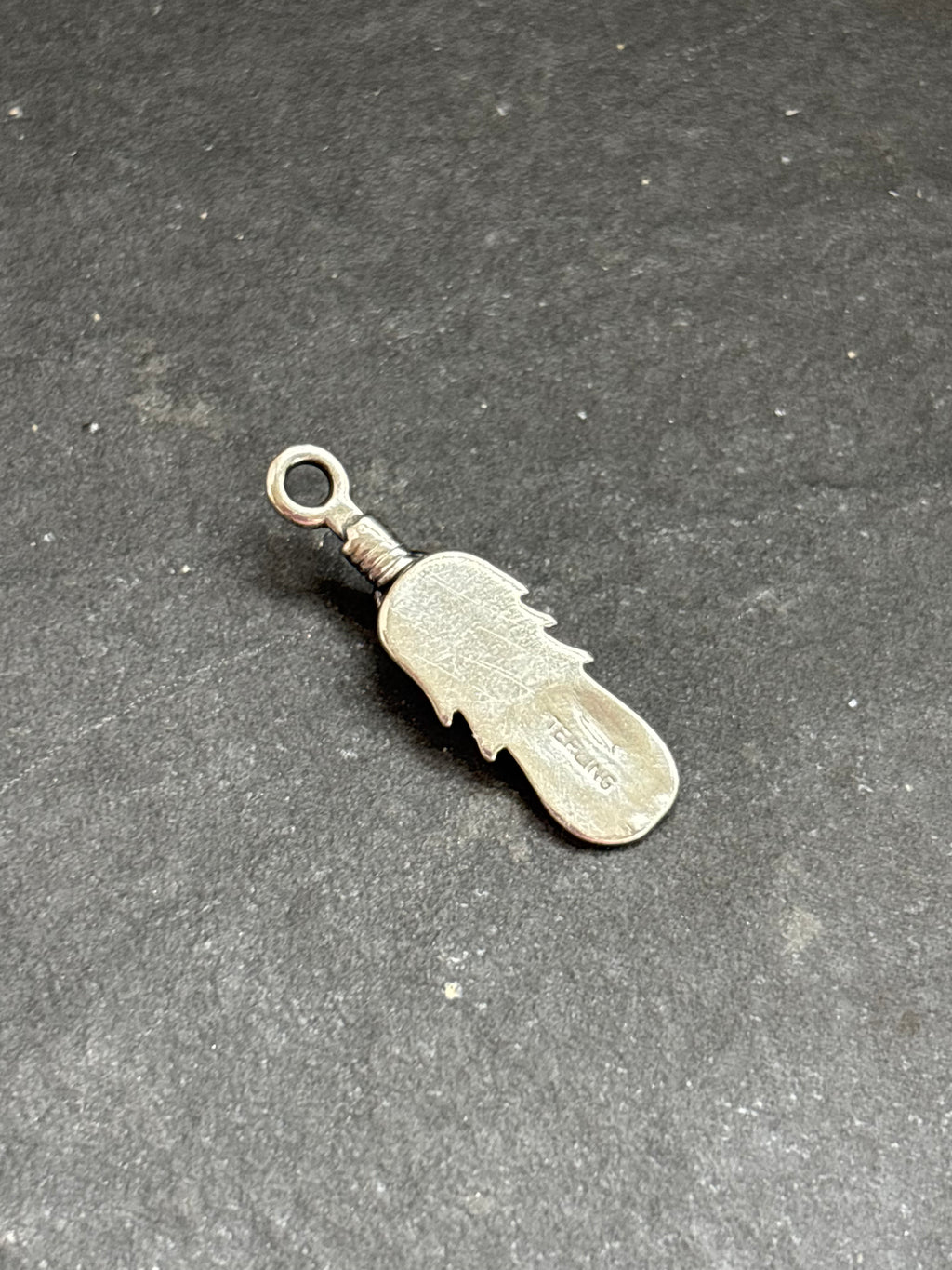 Orange Spiny Oyster Feather Charm