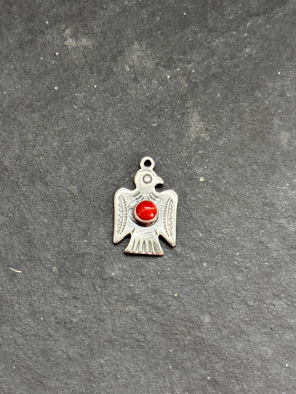 Red Coral Storyteller Thunderbird Charm