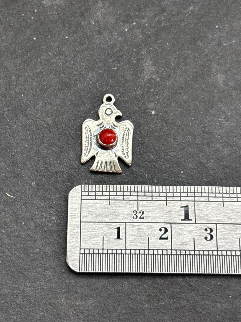 Red Coral Storyteller Thunderbird Charm
