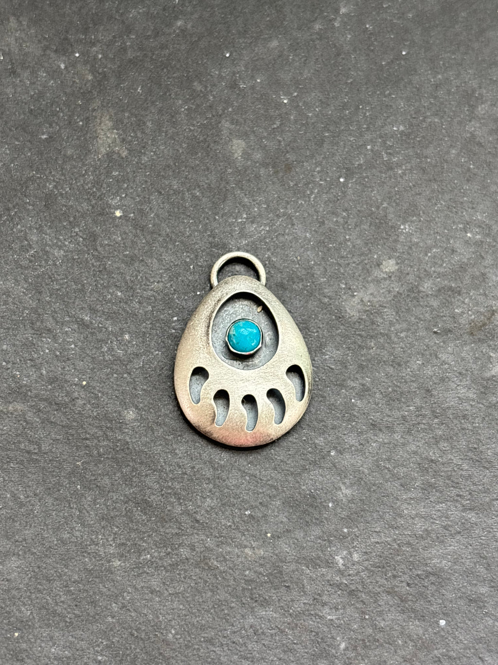 Kingman Turquoise Bear Track Charm