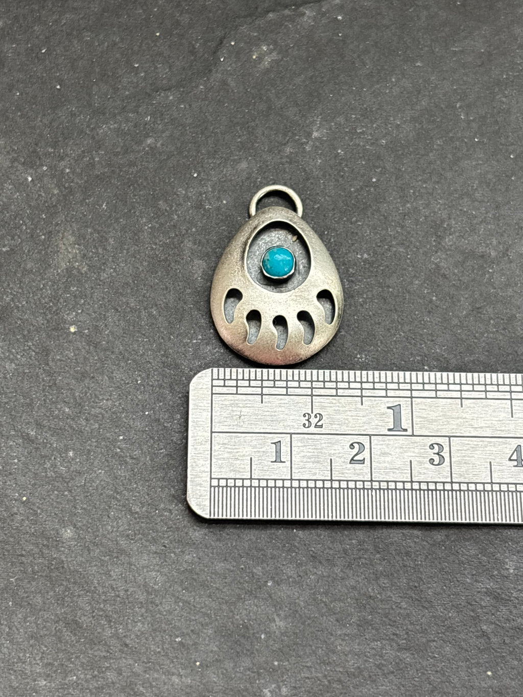 Kingman Turquoise Bear Track Charm