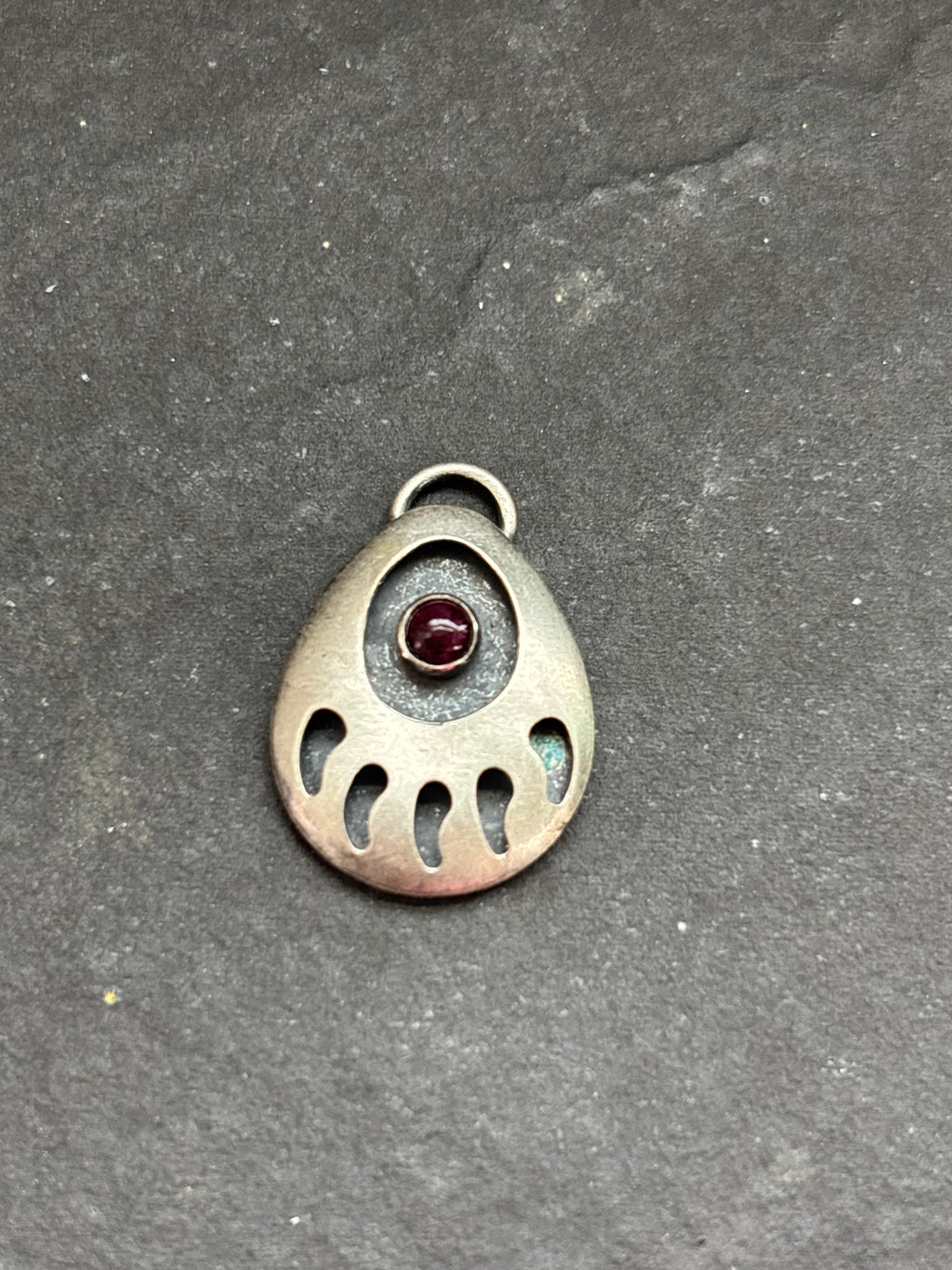 Purple Spiny Oyster Bear Track Charm
