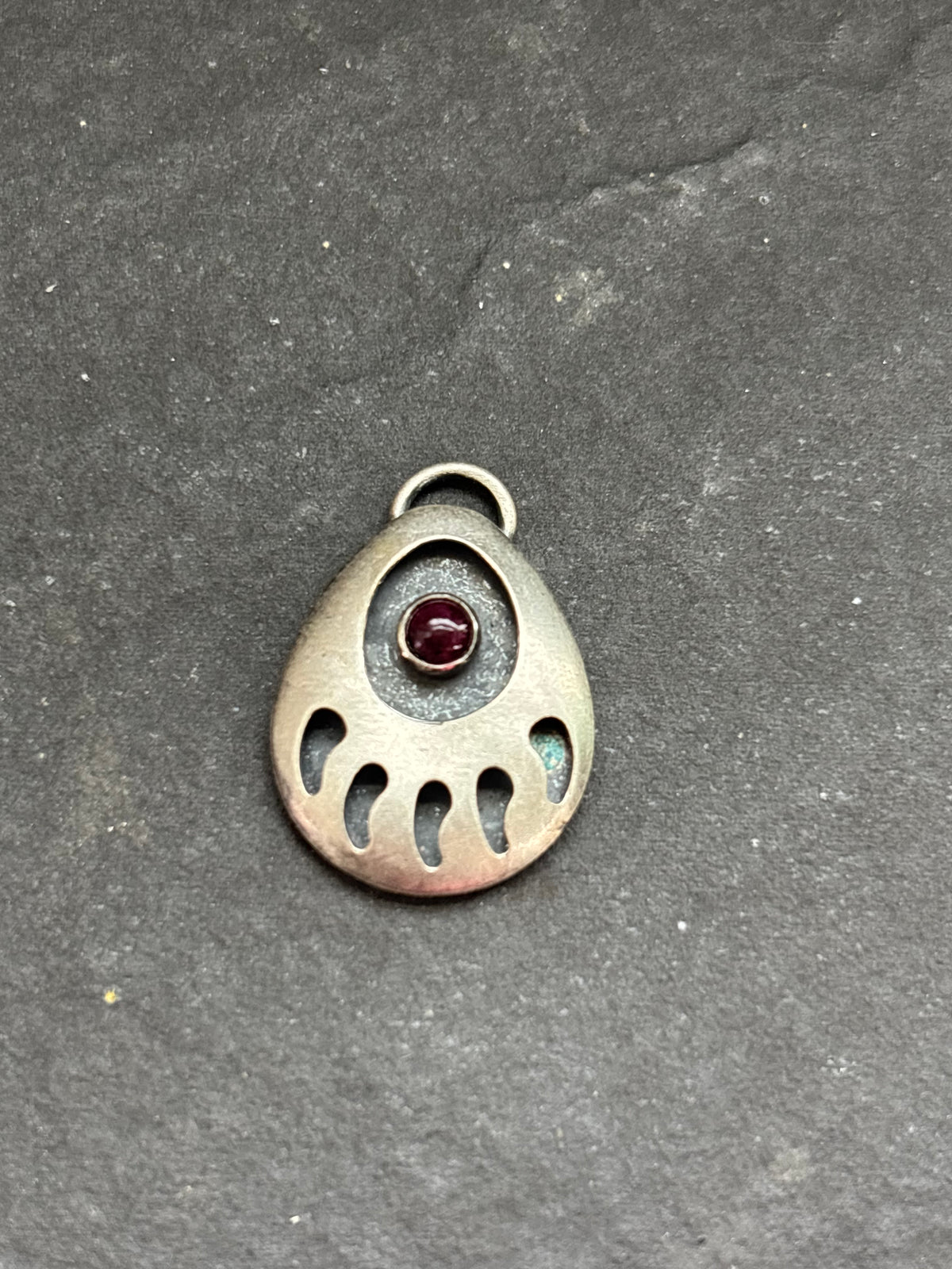 Purple Spiny Oyster Bear Track Charm