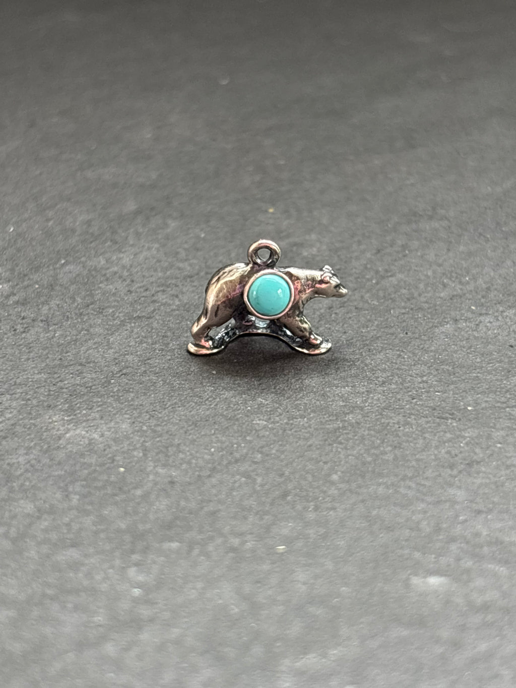 Kingman Turquoise Black Bear Charm