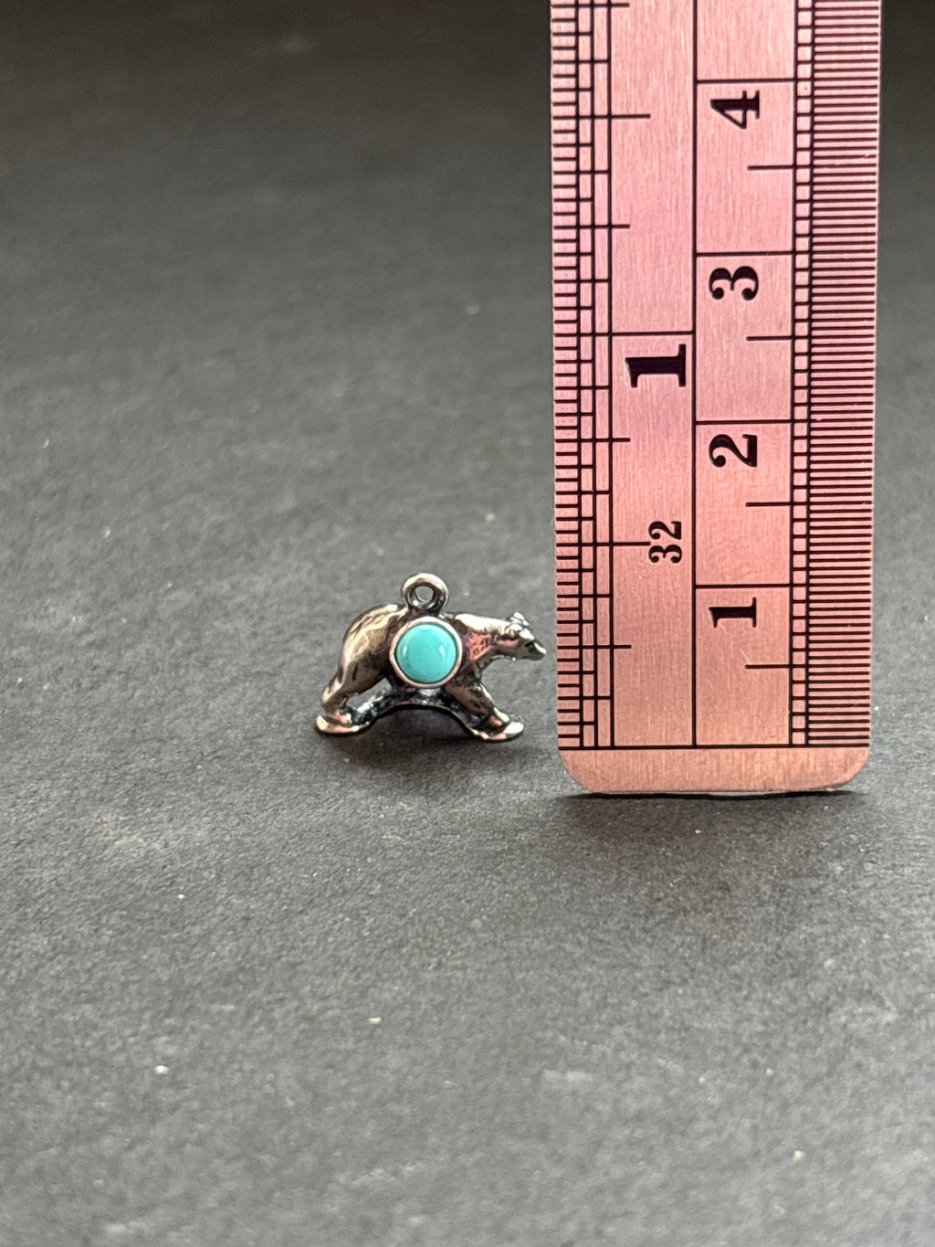 Kingman Turquoise Black Bear Charm
